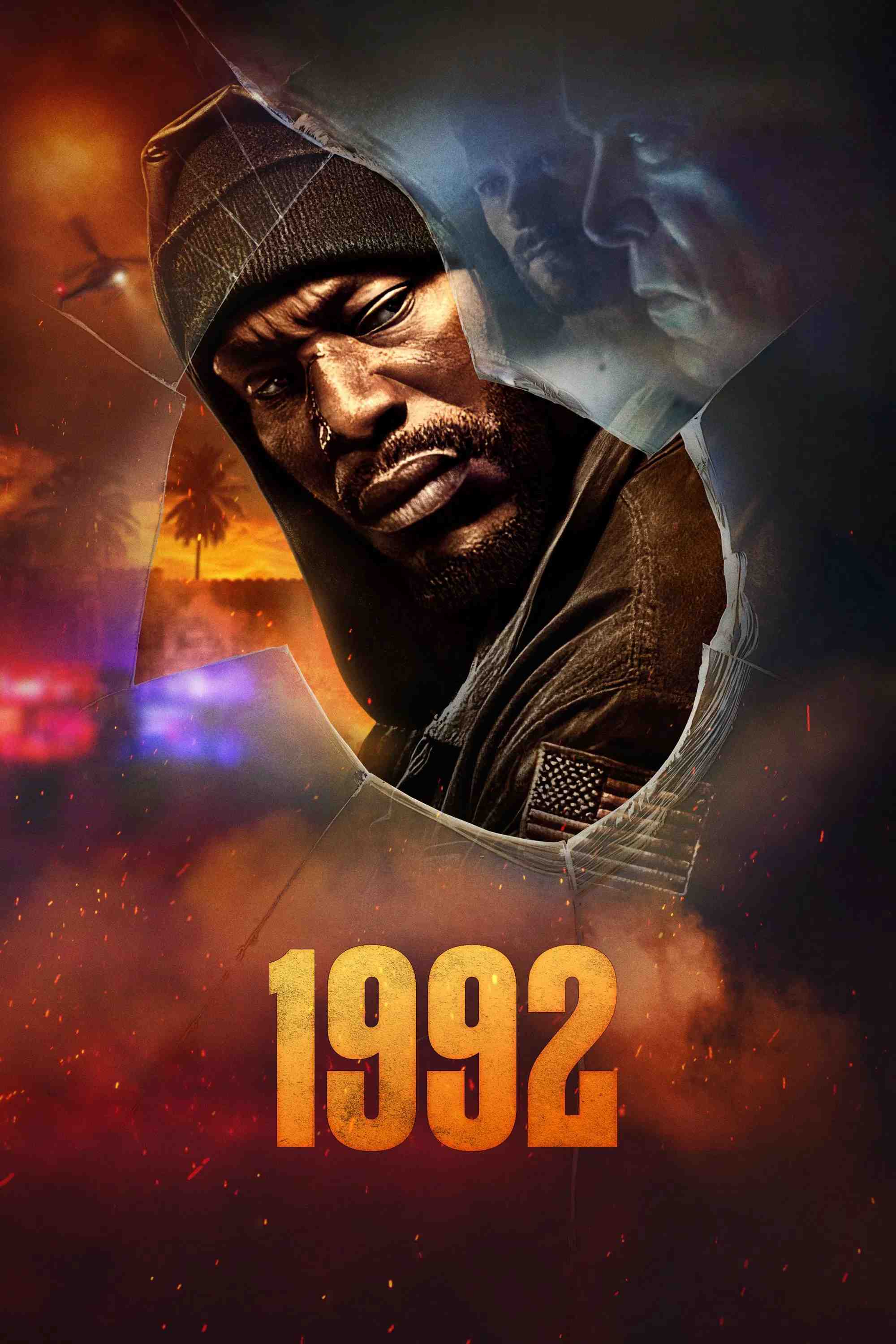 Poster chính thức của phim Phim Hình Sự, Phim Giật Gân "Cuộc Bạo Loạn Los Angeles" (1992 - 2024), với sự tham gia của diễn viên Tyrese Gibson và Scott Eastwood.