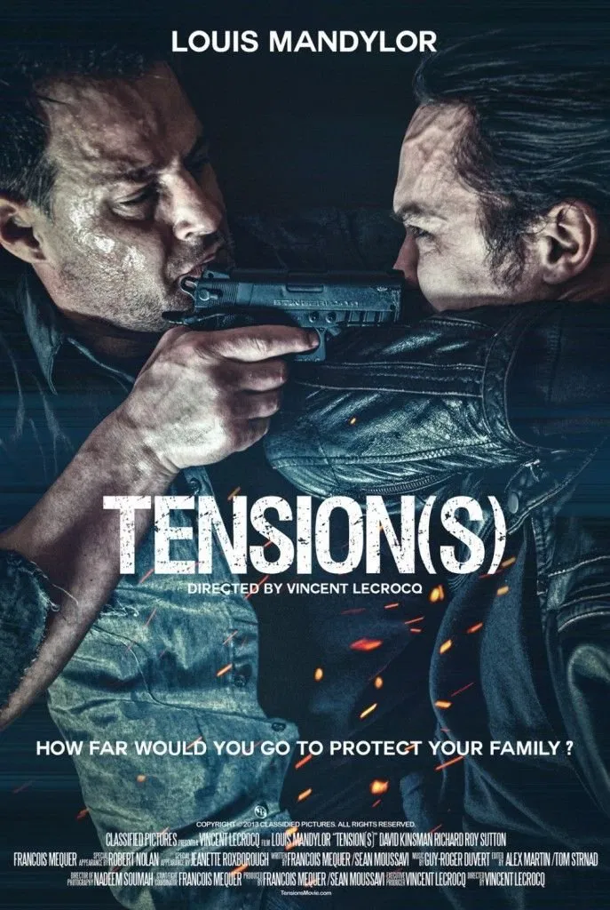 Poster chính thức của phim Phim Hình Sự, Phim Hành Động "Cuộc Chạm Trán" (Tension(s) - 2014), với sự tham gia của diễn viên Louis Mandylor và Emily Stranges.