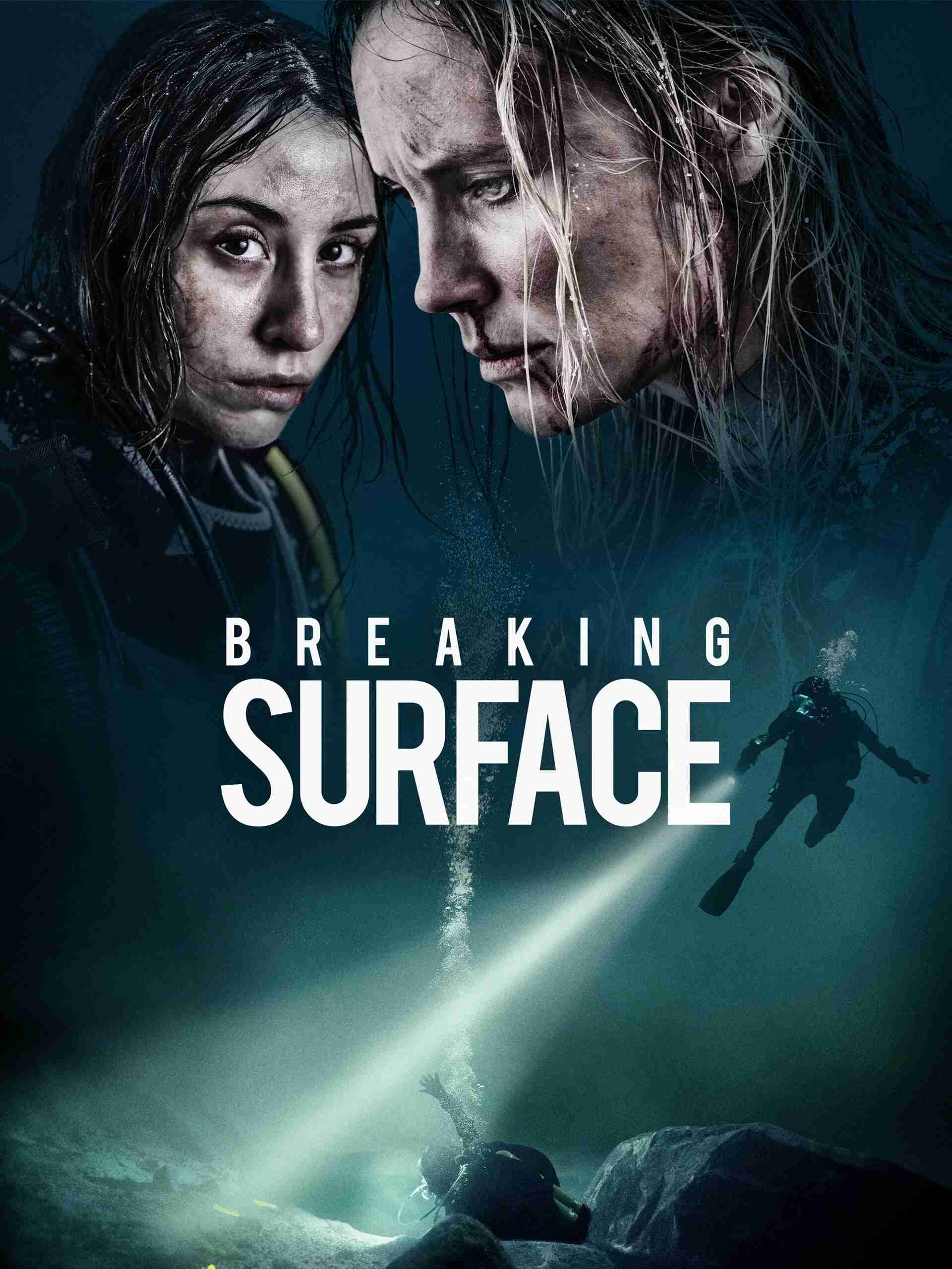 Poster chính thức của phim Phim Tâm Lý, Phim Giật Gân "Cuộc Chiến Dưới Đáy Đại Dương" (Breaking Surface - 2020), với sự tham gia của diễn viên Moa Gammel và Madeleine Martin.