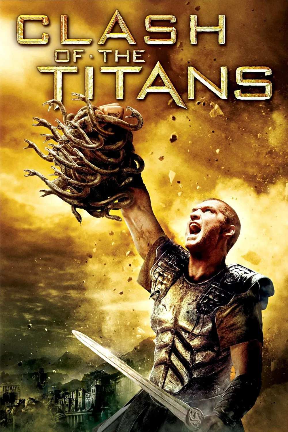 Poster chính thức của phim Phim Phiêu Lưu, Phim Giả Tượng "Cuộc Chiến Giữa Các Vị Thần" (Clash of the Titans - 2010), với sự tham gia của diễn viên Sam Worthington và Gemma Arterton.