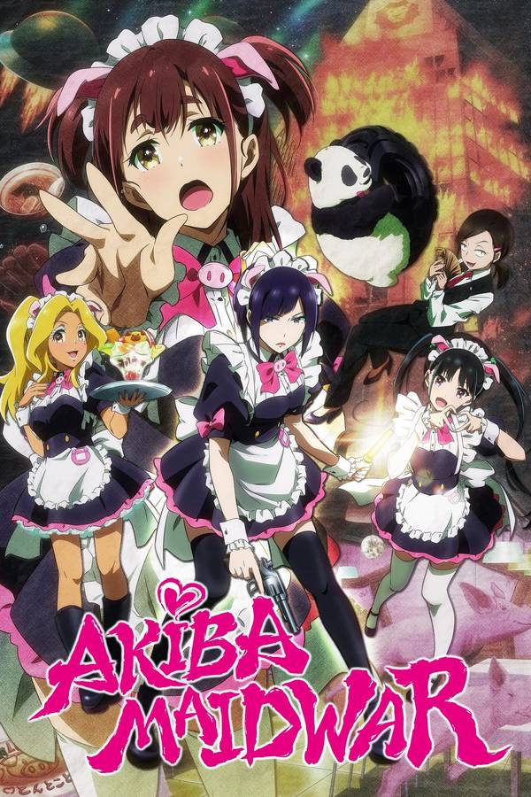 Poster chính thức của phim Phim Hoạt Hình, Phim Hài "Cuộc Chiến Hầu Gái Akiba" (Akiba Maid War - 2022), với sự tham gia của diễn viên Reina Kondo và Rina Sato.