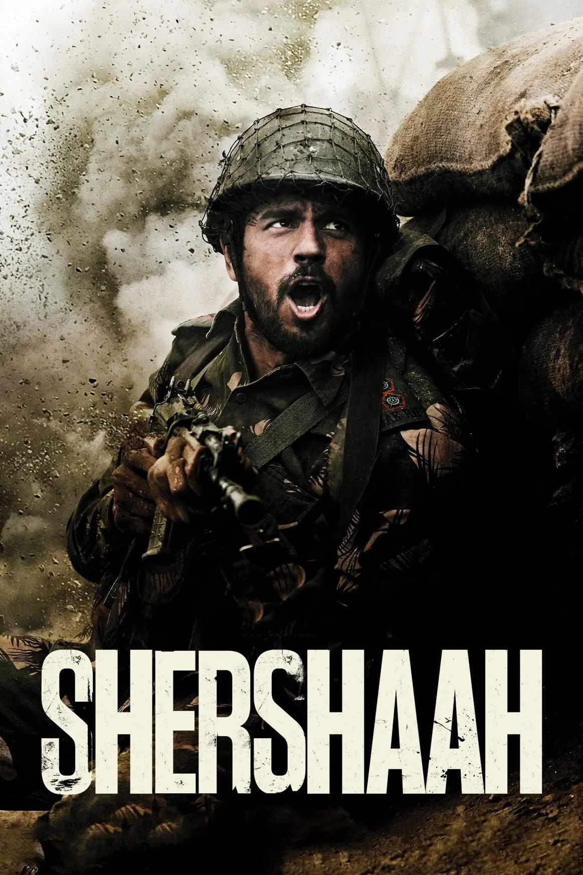 Poster chính thức của phim Phim Hành Động, Phim Tâm Lý "Cuộc chiến Kargil" (Shershaah - 2021), với sự tham gia của diễn viên Sidharth Malhotra và Kiara Advani.