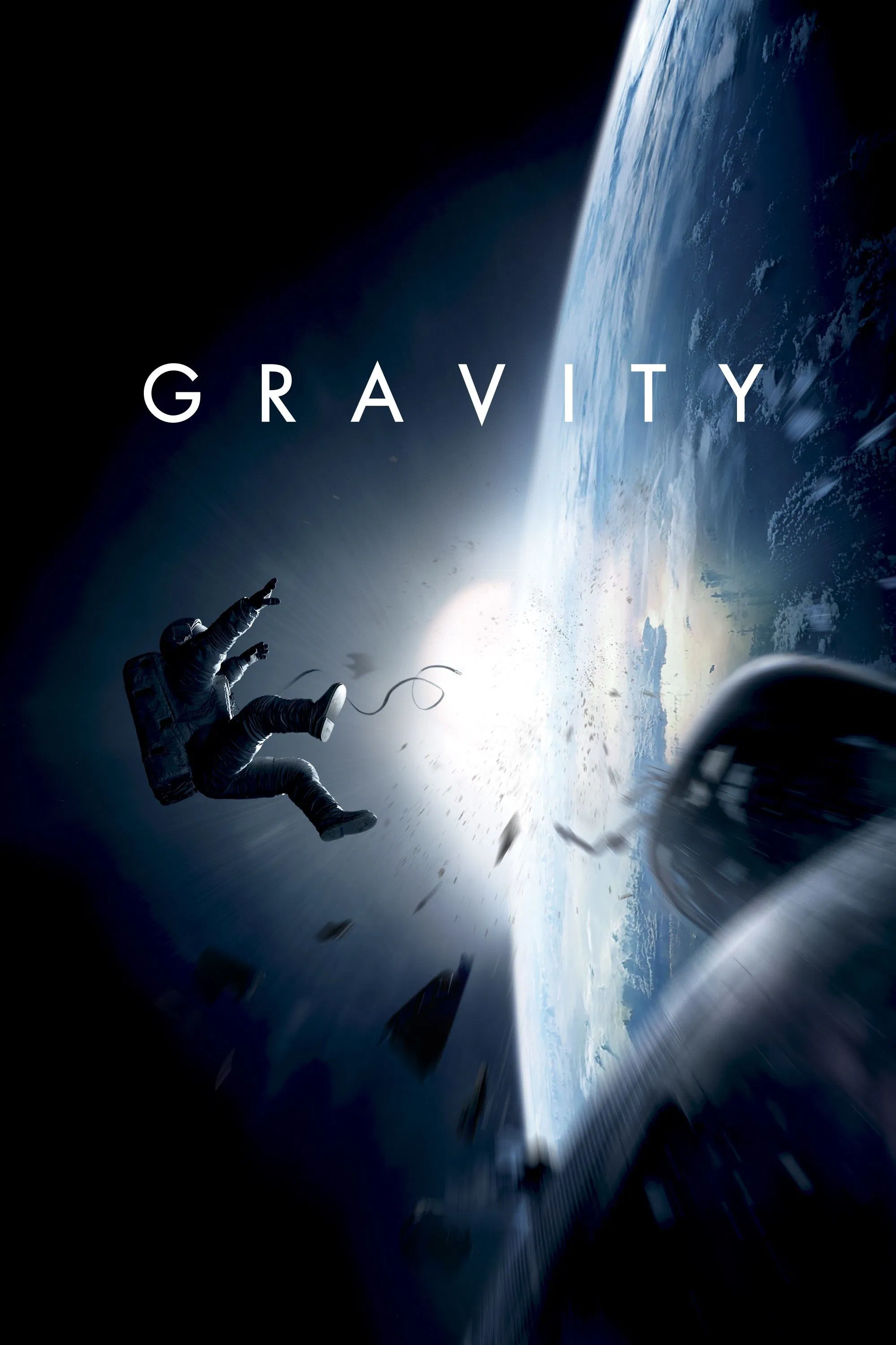 Poster chính thức của phim Phim Viễn Tưởng, Phim Giật Gân "Cuộc Chiến Không Trọng Lực" (Gravity - 2013), với sự tham gia của diễn viên Sandra Bullock và George Clooney.