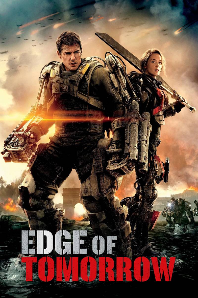 Poster chính thức của phim Phim Hành Động, Phim Viễn Tưởng "Cuộc Chiến Luân Hồi" (Edge of Tomorrow - 2014), với sự tham gia của diễn viên Tom Cruise và Emily Blunt.