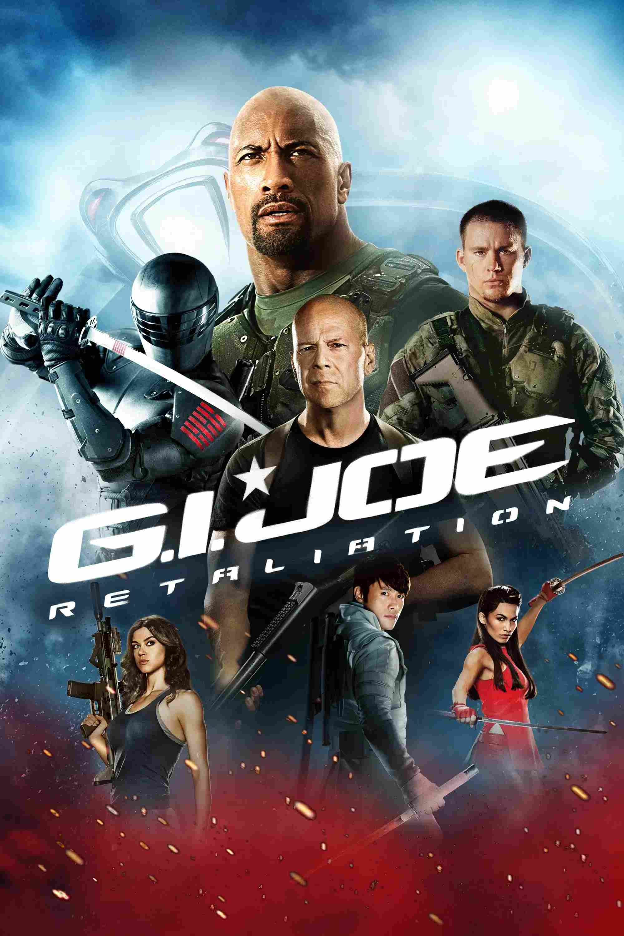 Poster chính thức của phim Phim Hành Động, Phim Viễn Tưởng "Cuộc Chiến Mãng Xà 2: Báo Thù" (G.I. Joe: Retaliation - 2013), với sự tham gia của diễn viên Dwayne Johnson và Bruce Willis.