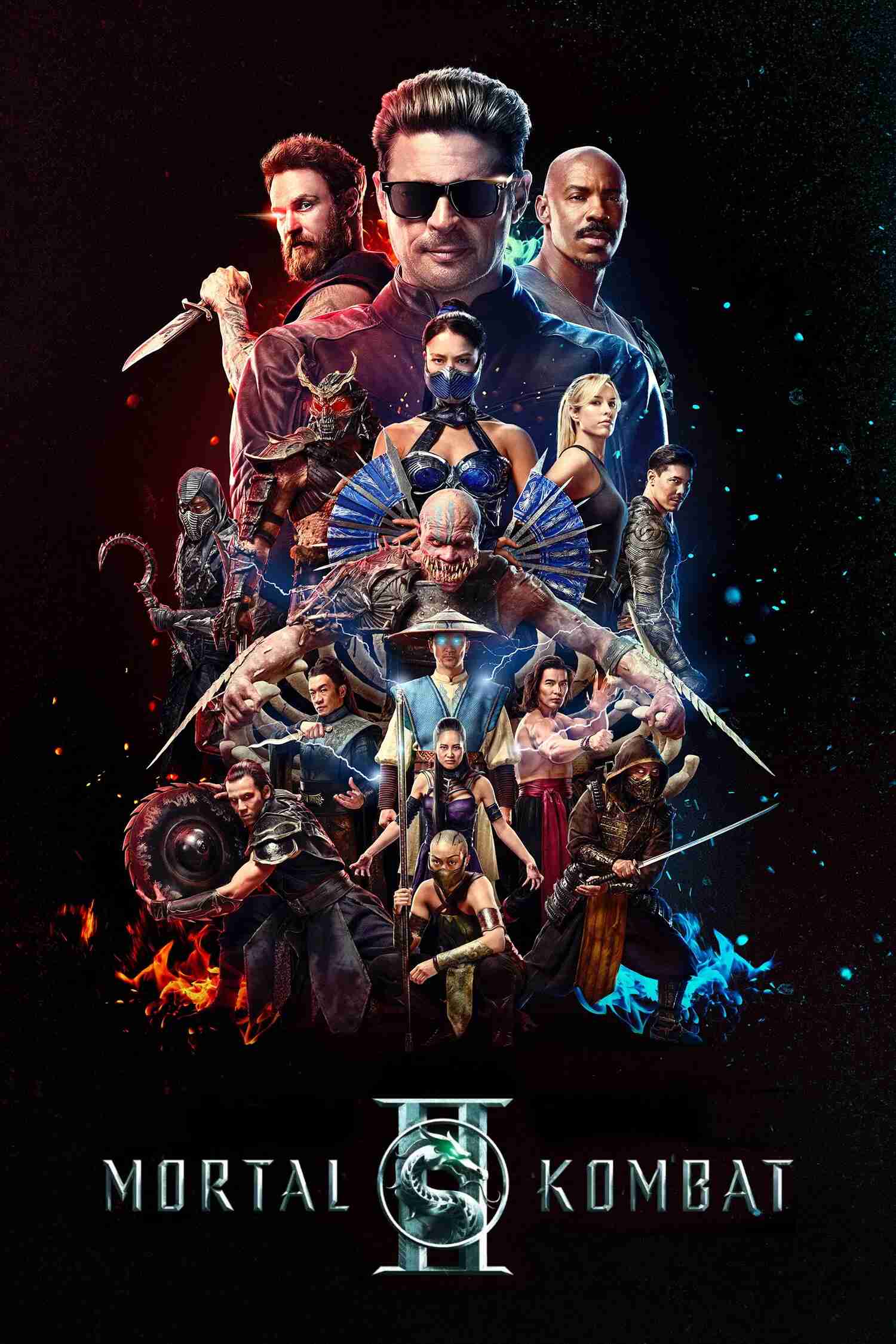 Poster chính thức của phim Phim Hành Động, Phim Giả Tượng "Cuộc Chiến Sinh Tử II" (Mortal Kombat II - 2026), với sự tham gia của diễn viên Karl Urban và Adeline Rudolph.