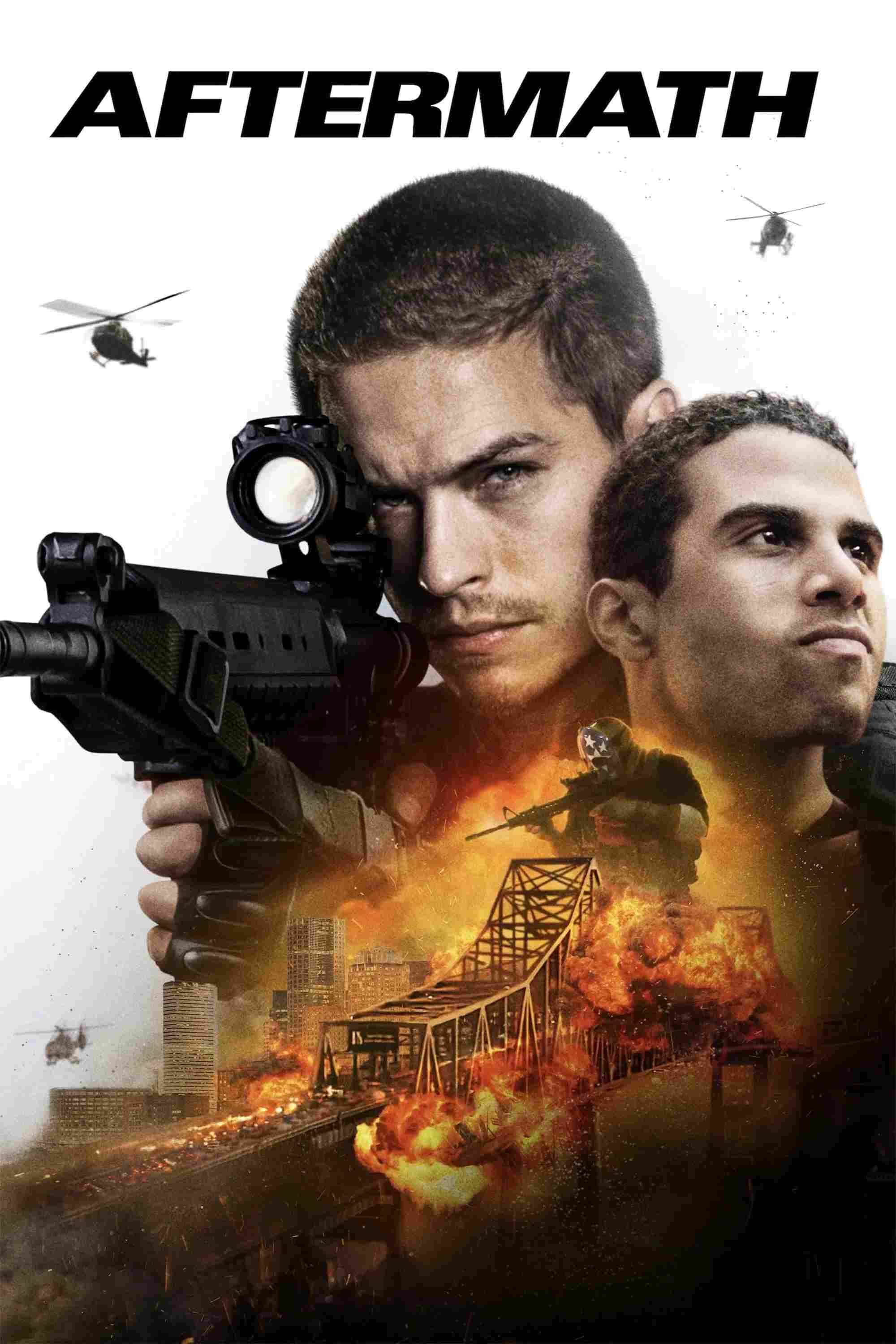 Poster chính thức của phim Phim Hành Động, Phim Giật Gân "Cuộc Chiến Trên Cầu" (Aftermath - 2024), với sự tham gia của diễn viên Dylan Sprouse và Mason Gooding.
