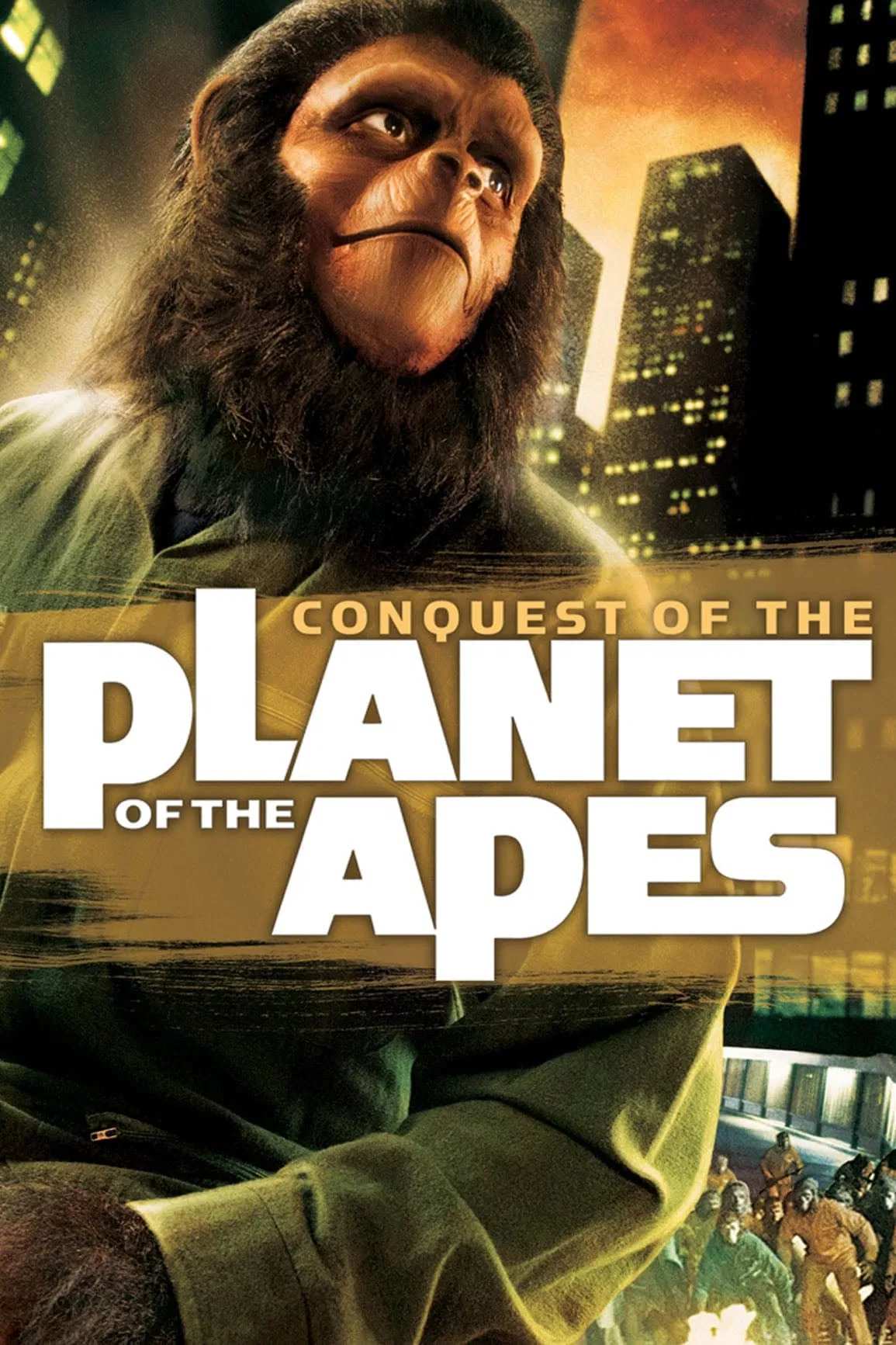 Poster chính thức của phim Phim Hành Động, Phim Viễn Tưởng "Cuộc chinh phục hành tinh khỉ" (Conquest of the Planet of the Apes - 1972), với sự tham gia của diễn viên Roddy McDowall và Don Murray.