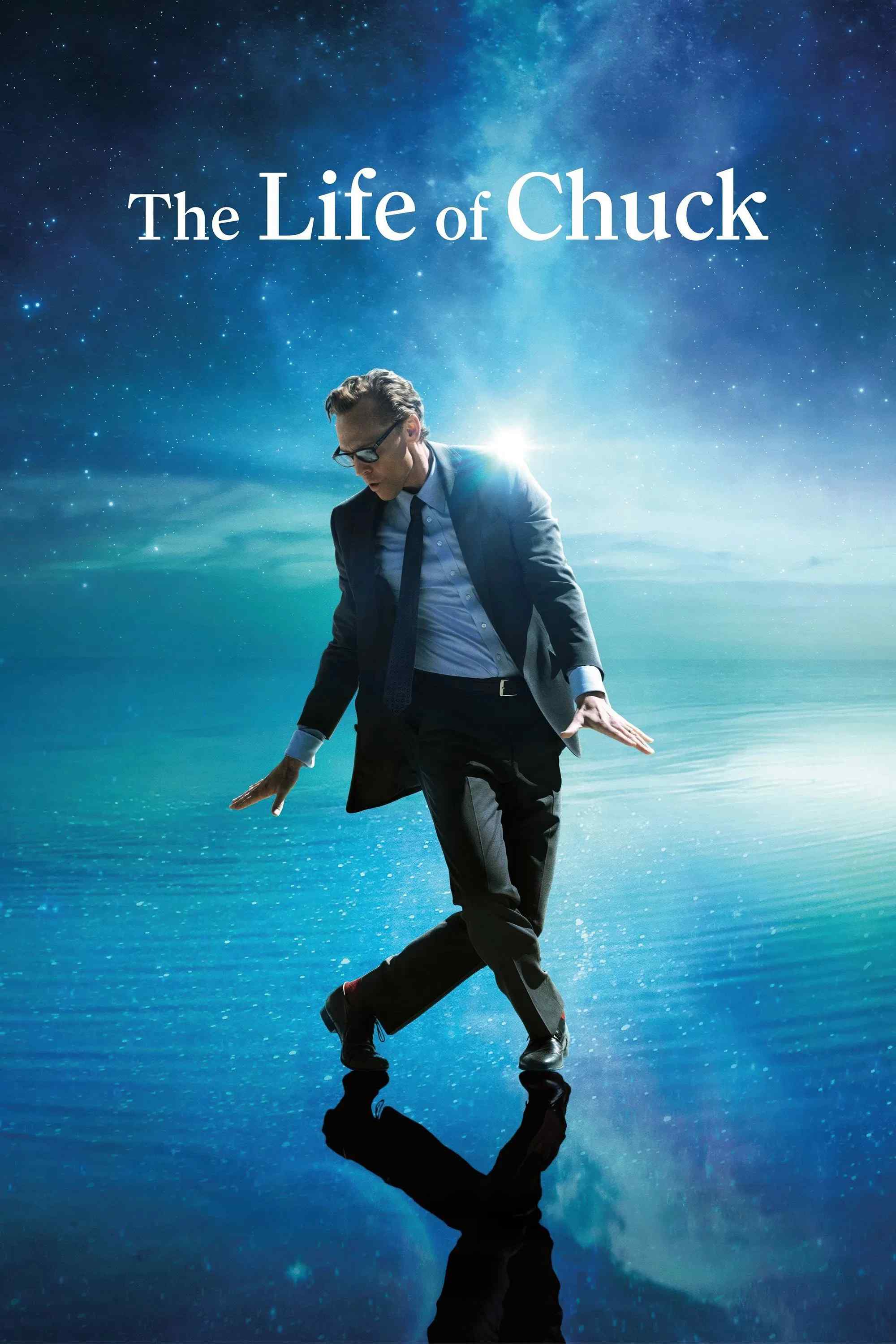 Poster chính thức của phim Phim Giả Tượng, Phim Tâm Lý "Cuộc Đời Của Chuck" (The Life of Chuck - 2025), với sự tham gia của diễn viên Tom Hiddleston và Benjamin Pajak.