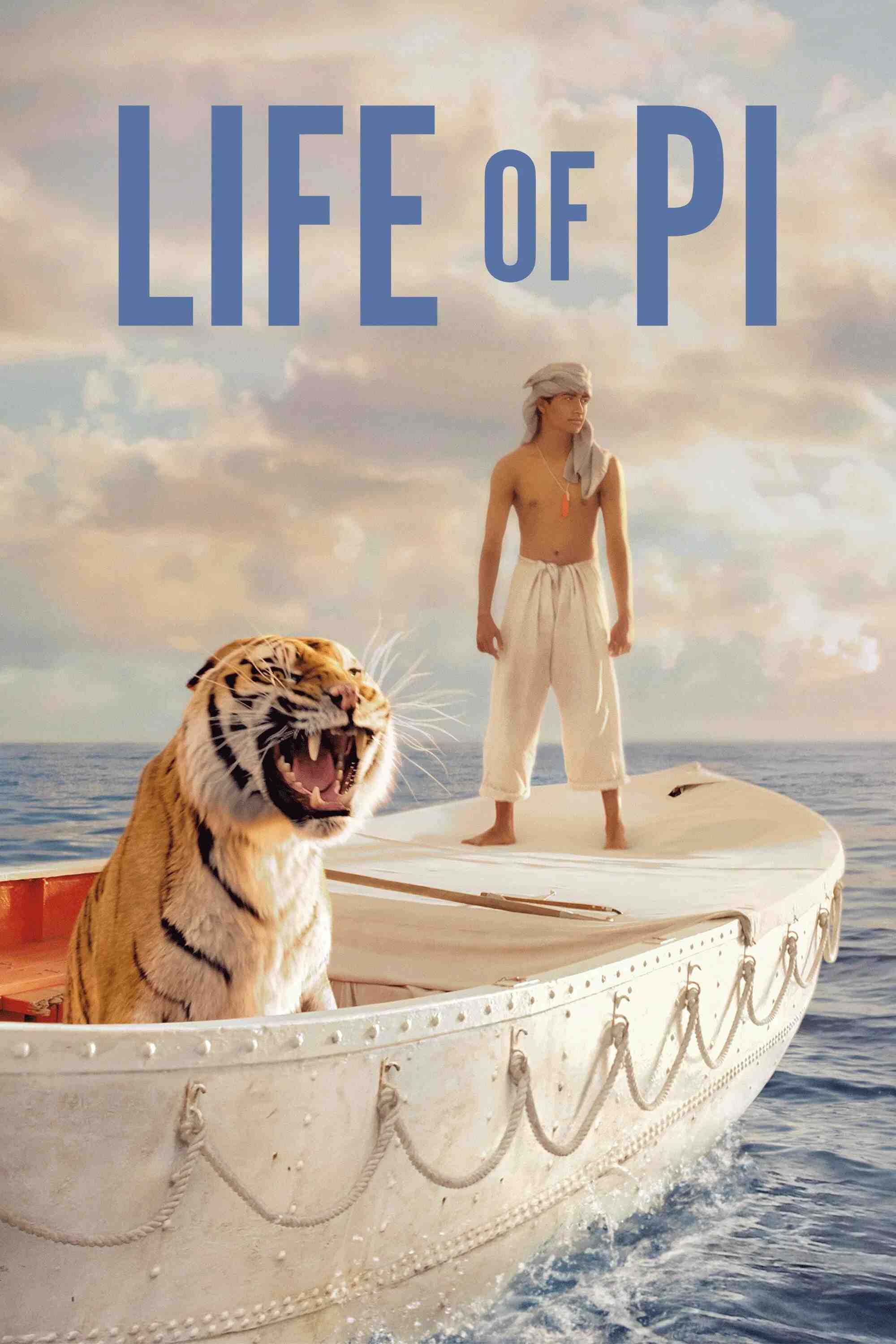 Poster chính thức của phim Phim Phiêu Lưu, Phim Tâm Lý "Cuộc Đời Của Pi" (Life of Pi - 2012), với sự tham gia của diễn viên Suraj Sharma và Irrfan Khan.