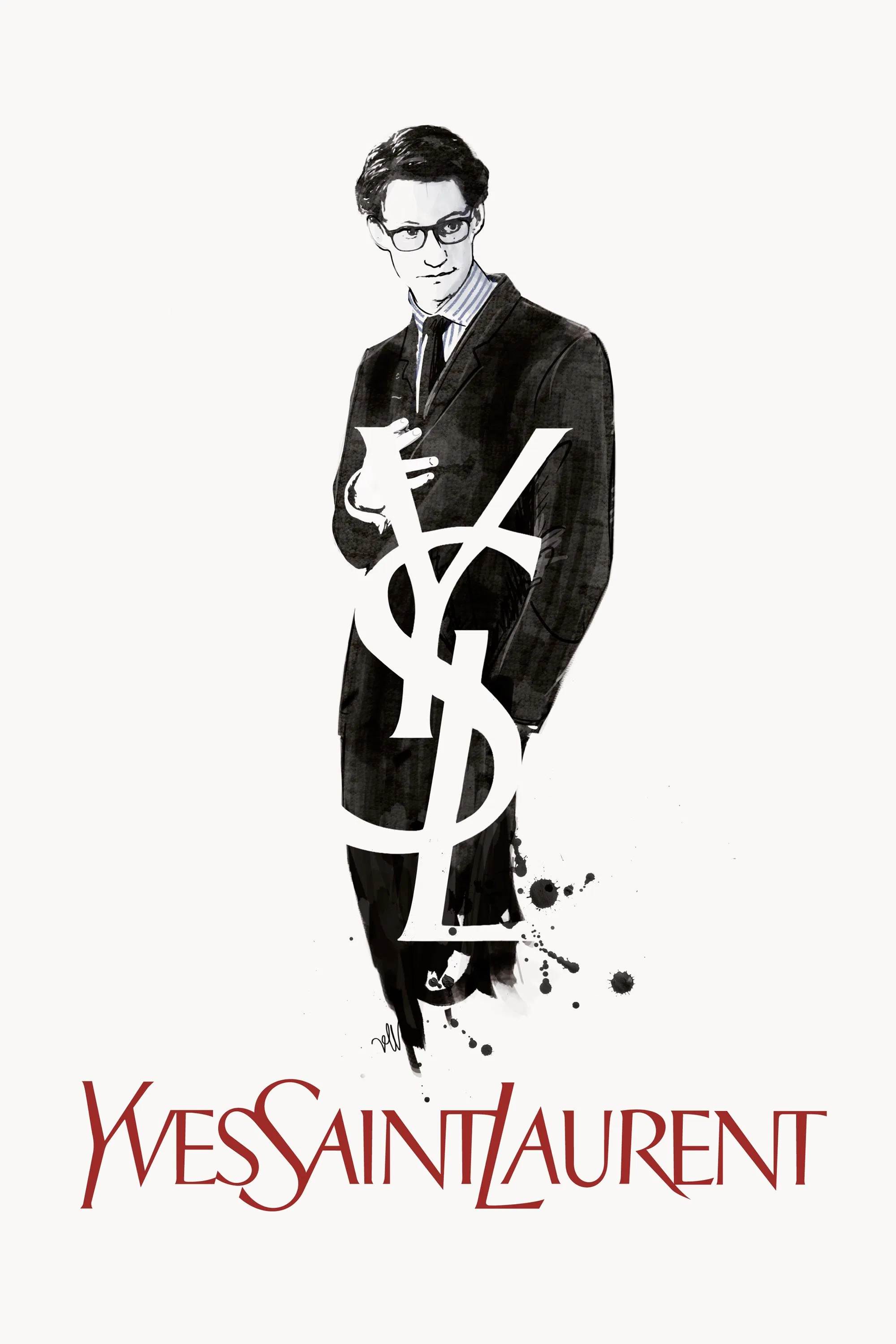 Poster chính thức của phim Phim Tâm Lý "Cuộc Đời Yves Saint Laurent" (Yves Saint Laurent - 2014), với sự tham gia của diễn viên Pierre Niney và Guillaume Gallienne.