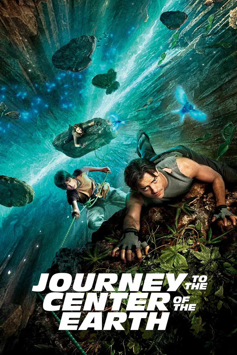 Poster chính thức của phim Phim Hành Động, Phim Viễn Tưởng "Cuộc Du Hành Vào Lòng Đất" (Journey to the Center of the Earth - 2008), với sự tham gia của diễn viên Brendan Fraser và Josh Hutcherson.