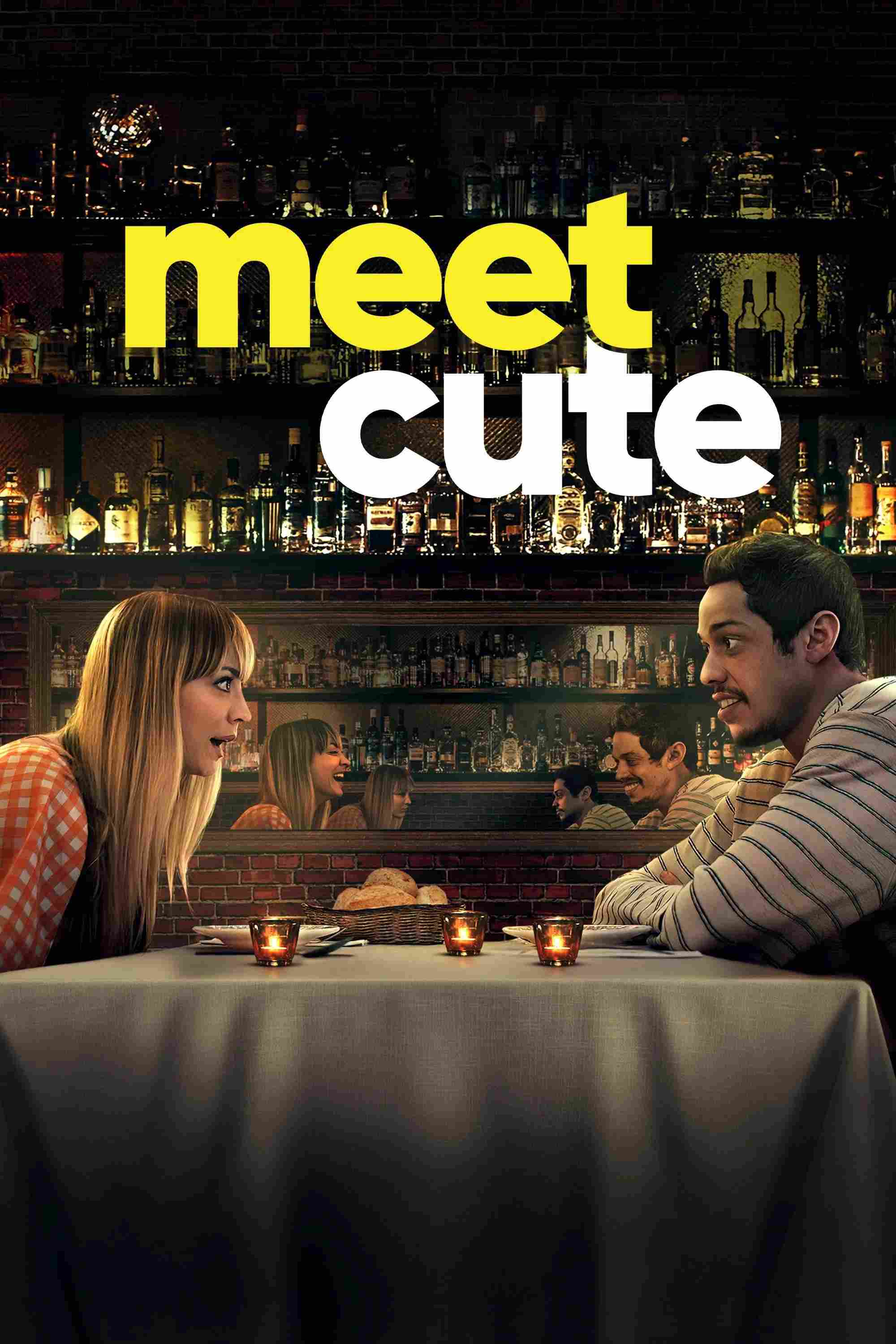 Poster chính thức của phim Phim Hài, Phim Tình Cảm "Cuộc Gặp Gỡ Ngọt Ngào" (Meet Cute - 2022), với sự tham gia của diễn viên Kaley Cuoco và Pete Davidson.