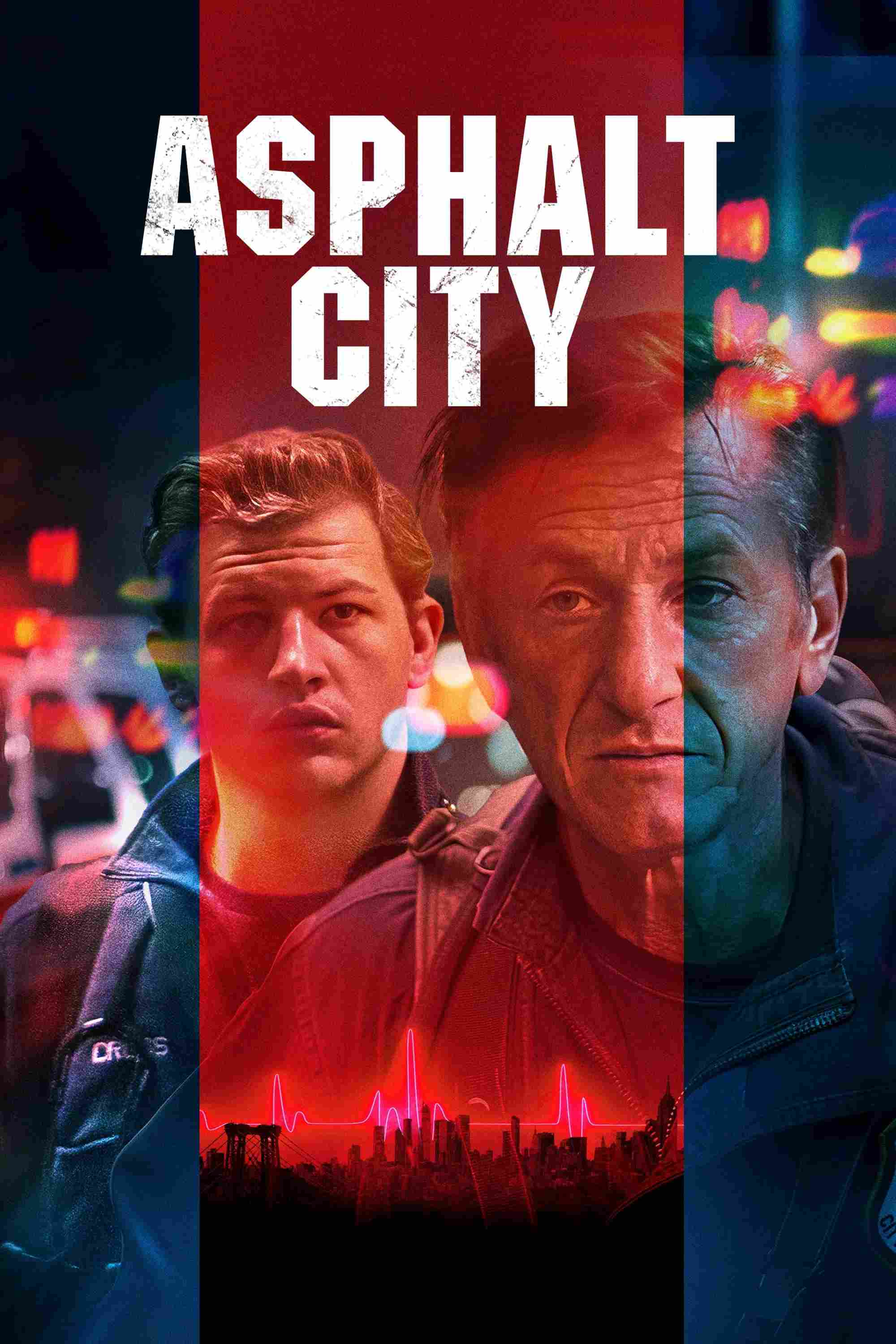 Poster chính thức của phim Phim Giật Gân, Phim Tâm Lý "Cuộc Gọi Khẩn Cấp" (Asphalt City - 2024), với sự tham gia của diễn viên Sean Penn và Tye Sheridan.