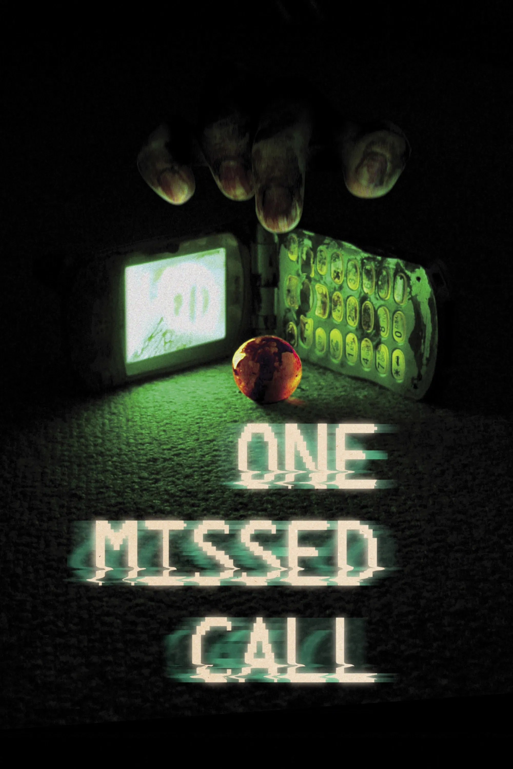 Poster chính thức của phim Phim Kinh Dị, Phim Bí Ẩn "Cuộc Gọi Nhỡ" (One Missed Call - 2003), với sự tham gia của diễn viên Ko Shibasaki và Shinichi Tsutsumi.