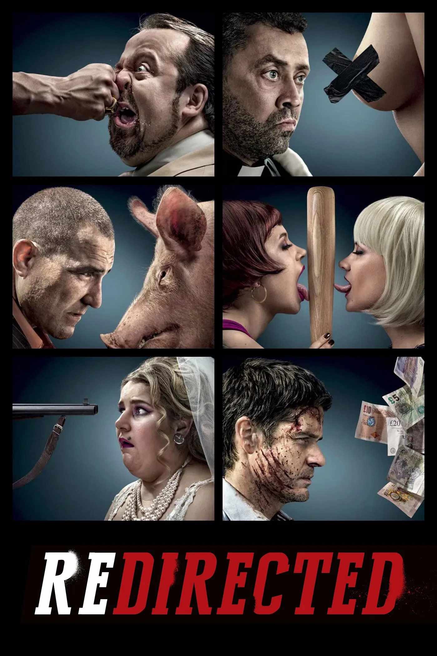 Poster chính thức của phim Phim Hành Động, Phim Hài "Cuộc Phiêu Lưu Bất Đắc Dĩ" (Redirected - 2014), với sự tham gia của diễn viên Vinnie Jones và Scot Williams.