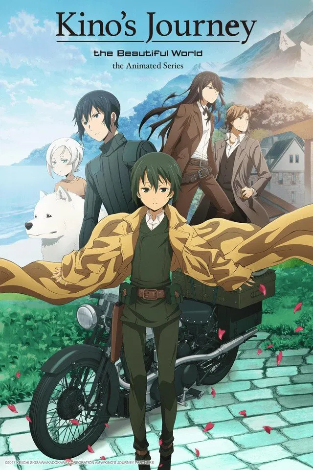 Poster chính thức của phim Phim Hoạt Hình, Phim Tâm Lý "Cuộc Phiêu Lưu Của Kino" (Kino's Journey -the Beautiful World- the Animated Series - 2017), với sự tham gia của diễn viên Ayane Sakura và Lynn.