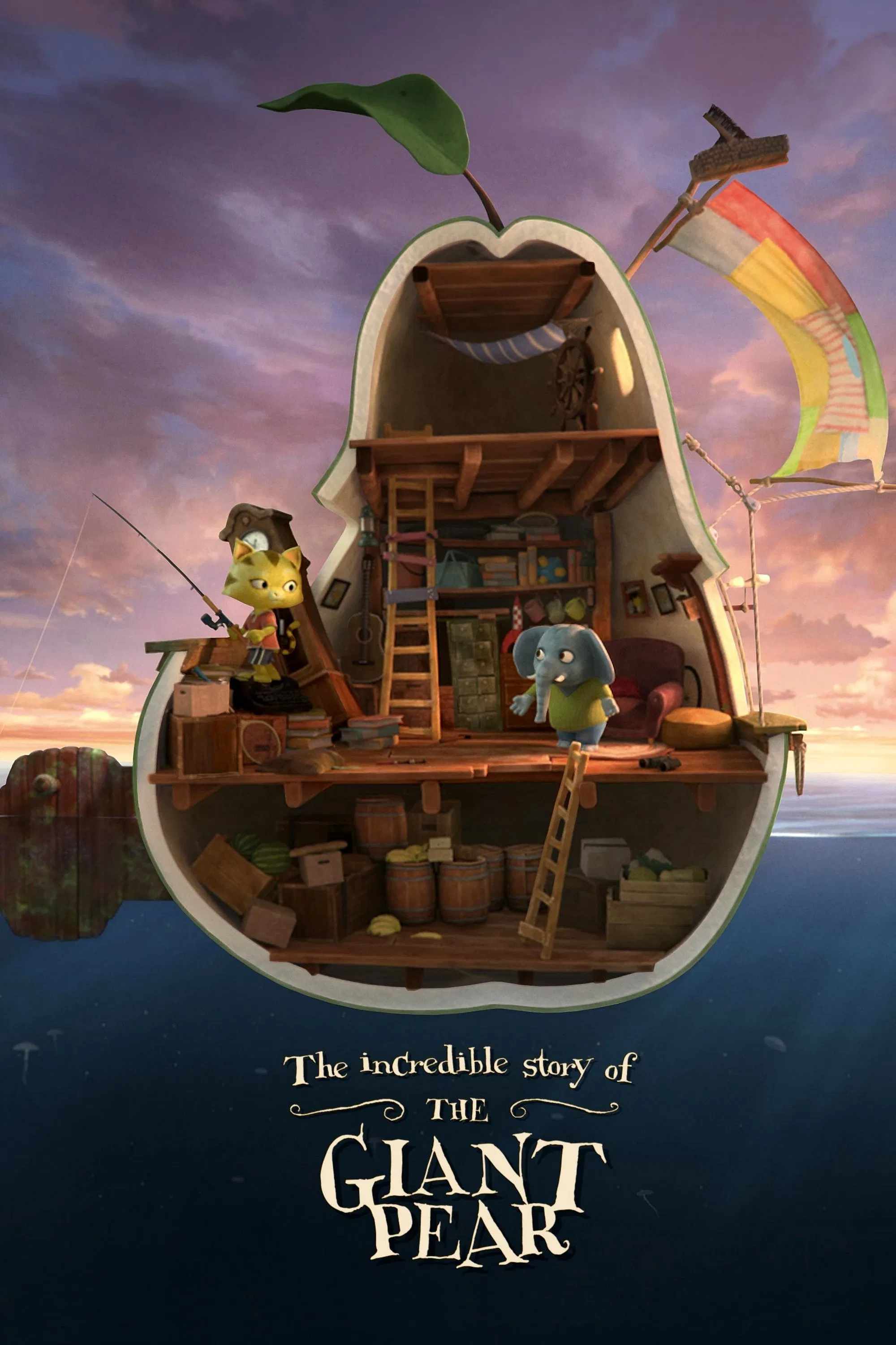 Poster chính thức của phim Phim Hoạt Hình, Phim Phiêu Lưu "Cuộc Phiêu Lưu Của Quả Lê Khổng Lồ" (The Incredible Story of the Giant Pear - 2017), với sự tham gia của diễn viên Alfred Bjerre Larsen và Peter Frödin.