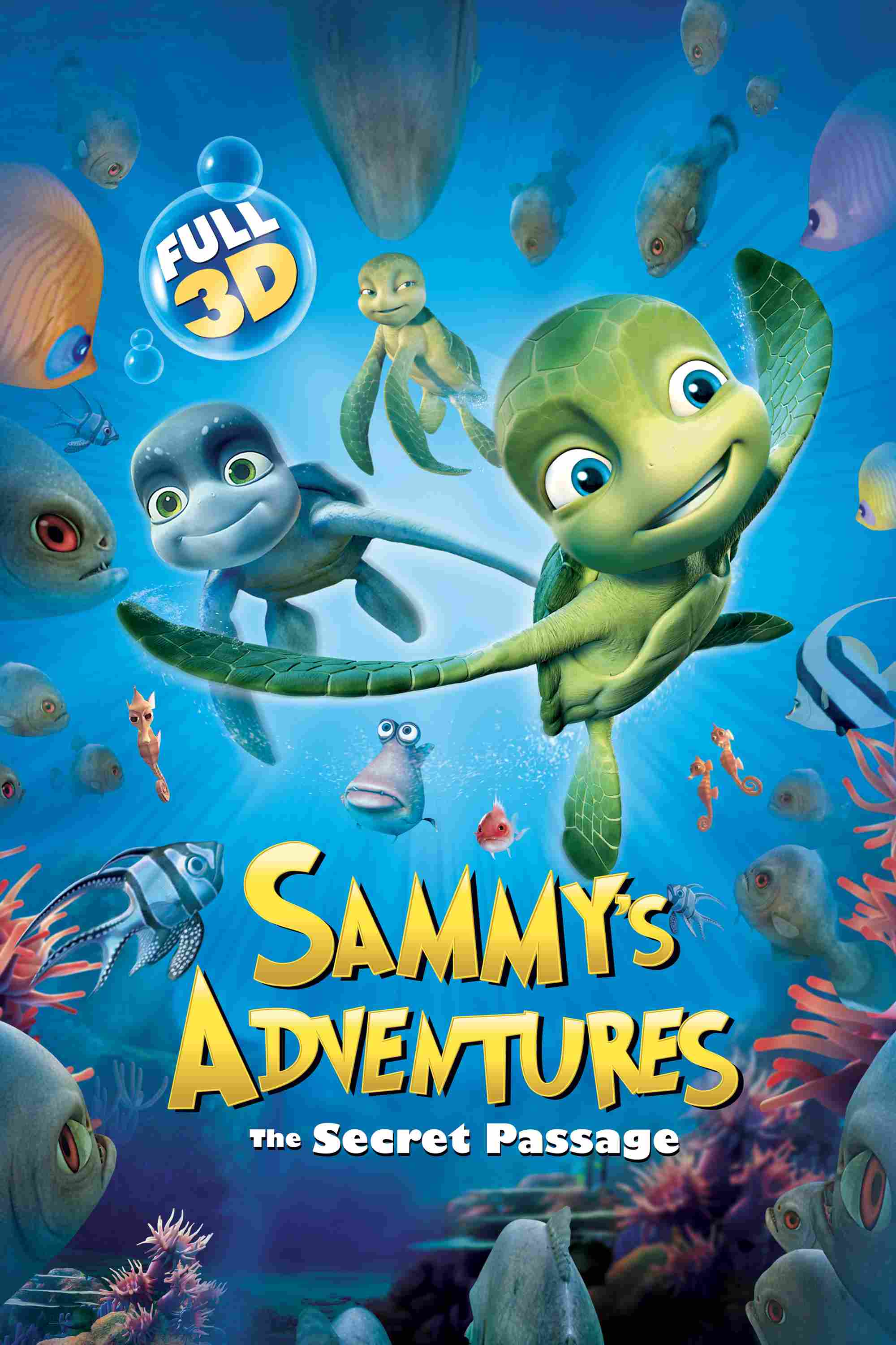 Poster chính thức của phim Phim Hoạt Hình, Phim Gia Đình "Cuộc Phiêu Lưu Của Sammy" (A Turtle's Tale: Sammy's Adventures - 2010), với sự tham gia của diễn viên Yuri Lowenthal và Gemma Arterton.