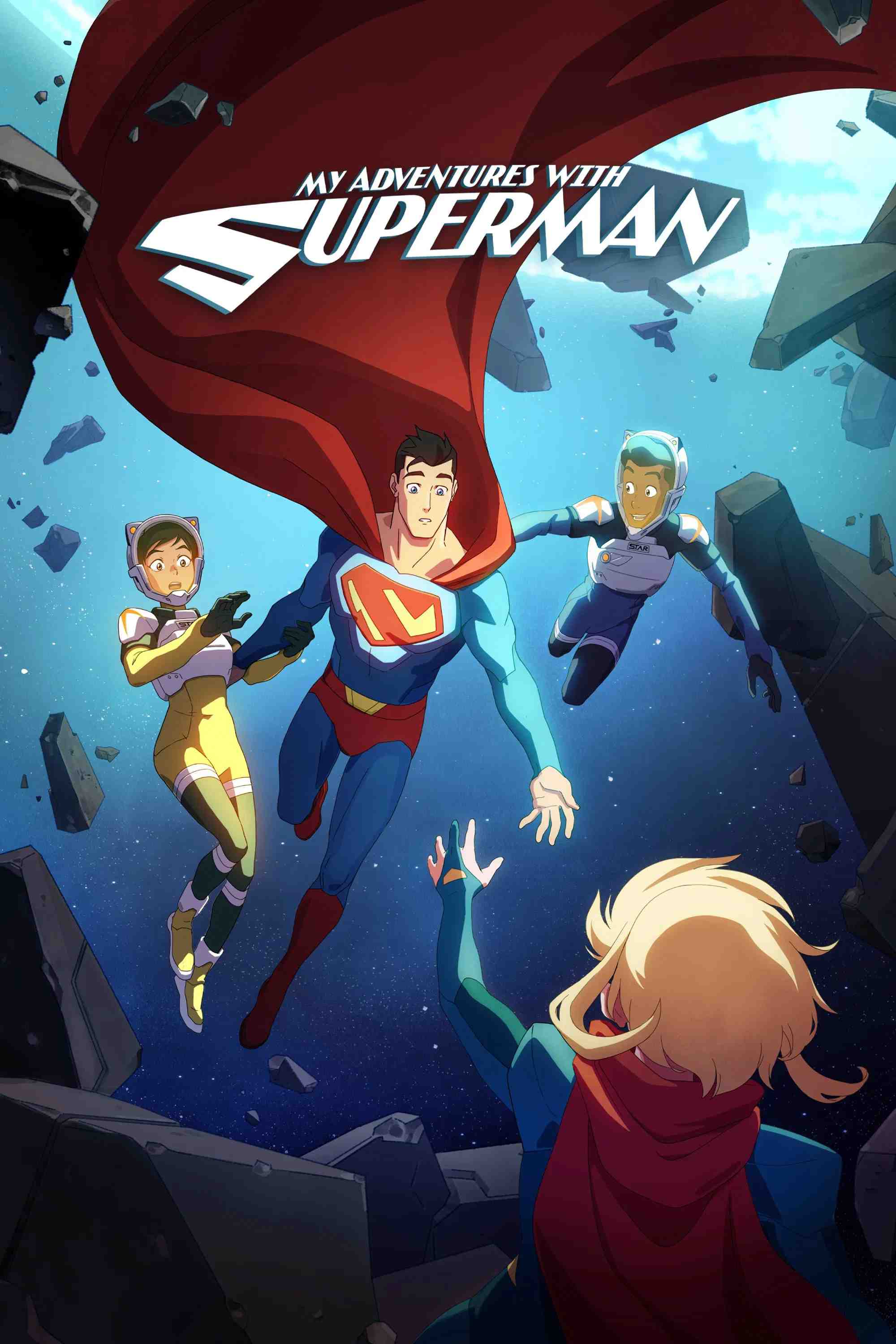 Poster chính thức của phim Phim Hoạt Hình, Phim Hành Động & Phiêu Lưu "Cuộc Phiêu Lưu Cùng Superman" (My Adventures with Superman - 2023), với sự tham gia của diễn viên Jack Quaid và Alice Lee.