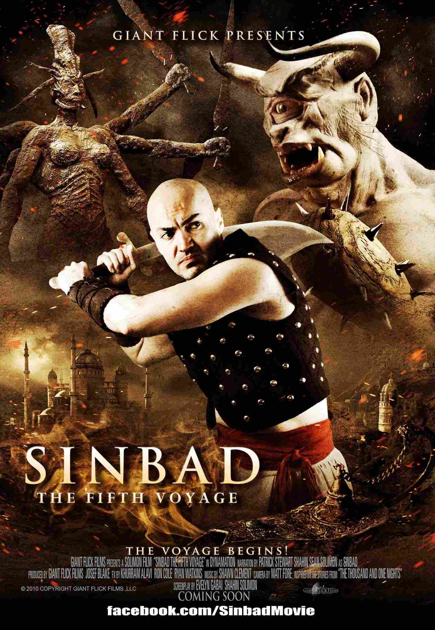 Poster chính thức của phim Phim Giả Tượng, Phim Gia Đình "Cuộc Phiêu Lưu Thứ 5 Của Sinbad" (Sinbad: The Fifth Voyage - 2014), với sự tham gia của diễn viên Patrick Stewart và Said Faraj.