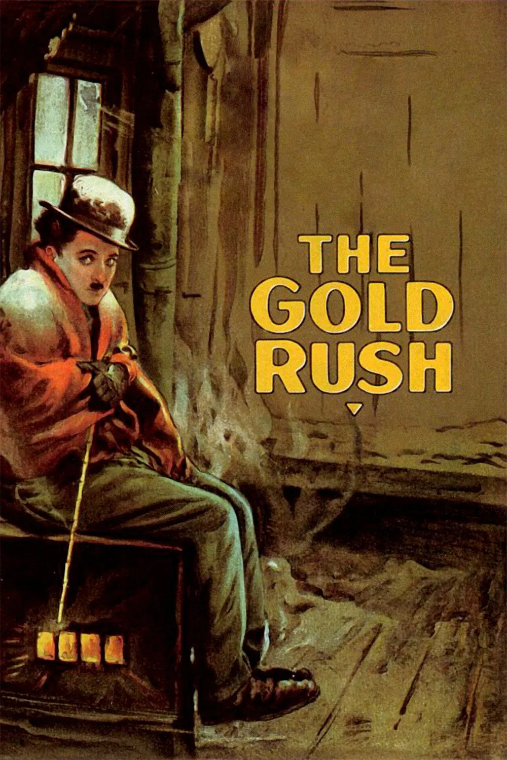 Poster chính thức của phim Phim Phiêu Lưu, Phim Hài "Cuộc Săn Vàng" (The Gold Rush - 1925), với sự tham gia của diễn viên Charlie Chaplin và Mack Swain.