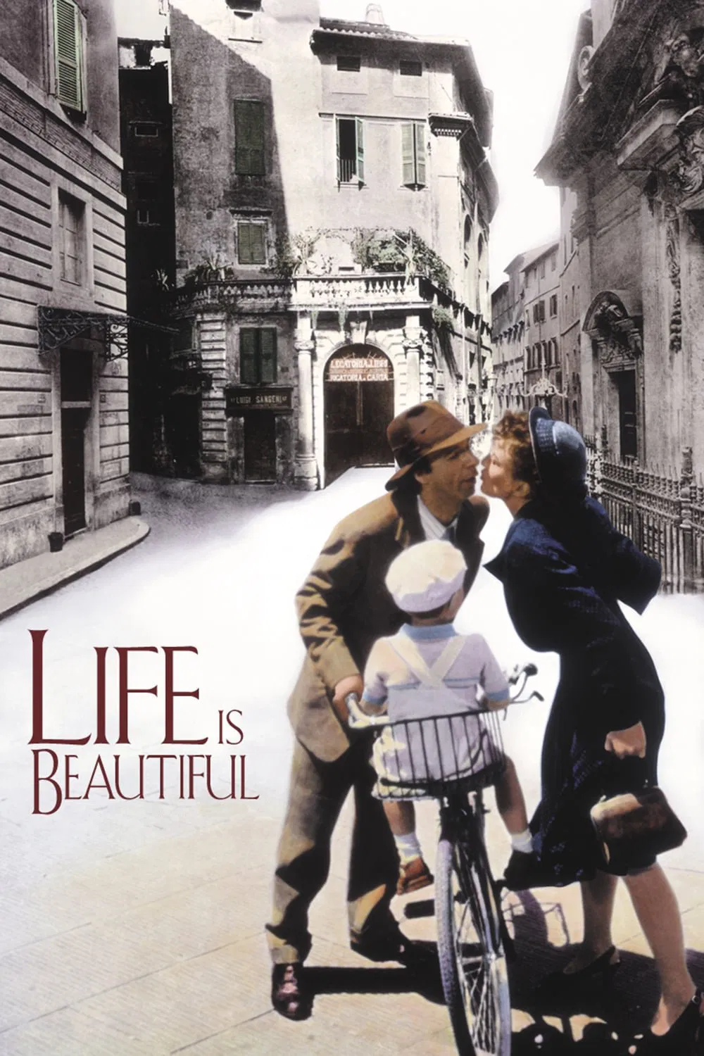Poster chính thức của phim Phim Hài, Phim Tâm Lý "Cuộc Sống Tươi Đẹp" (Life Is Beautiful - 1997), với sự tham gia của diễn viên Roberto Benigni và Nicoletta Braschi.