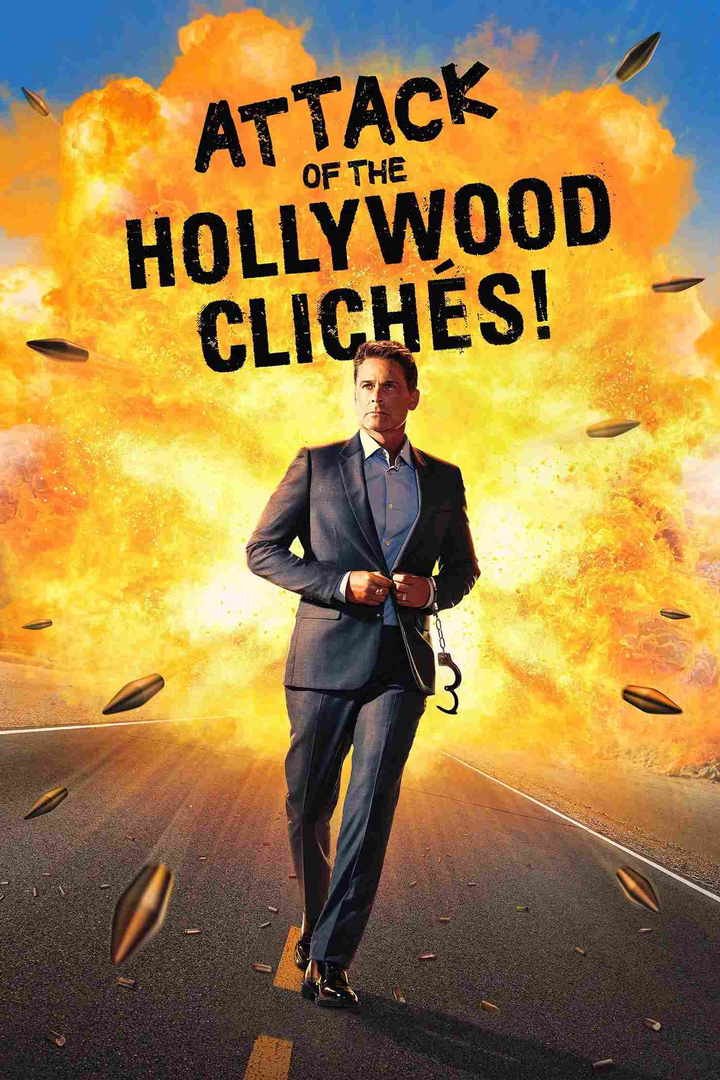Poster chính thức của phim Phim Tài Liệu "Cuộc tấn công của khuôn mẫu Hollywood!" (Attack of the Hollywood Clichés! - 2021), với sự tham gia của diễn viên Rob Lowe và John August.