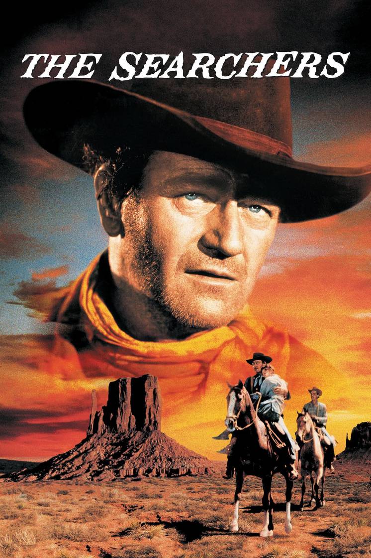 Poster chính thức của phim Phim Miền Tây "Cuộc Truy Lùng" (The Searchers - 1956), với sự tham gia của diễn viên John Wayne và Jeffrey Hunter.