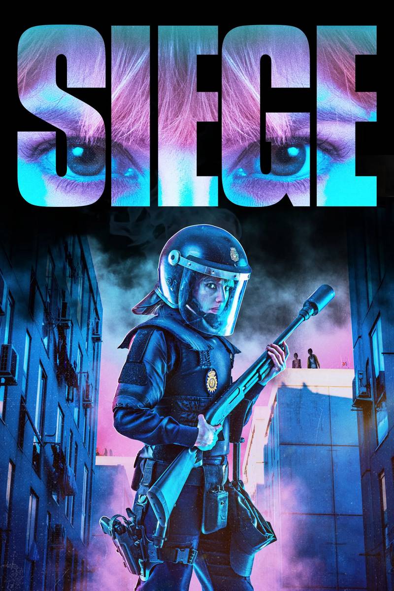 Poster chính thức của phim Phim Tâm Lý, Phim Giật Gân "Cuộc Vây Hãm" (Siege (Asedio) - 2023), với sự tham gia của diễn viên Natalia de Molina và Bella Agossou.