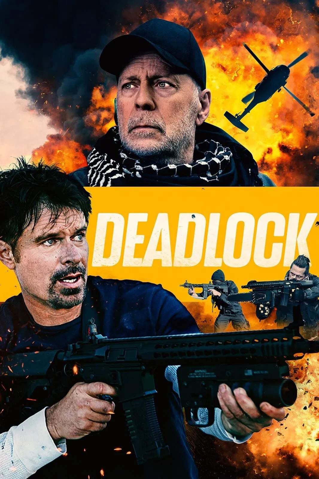 Poster chính thức của phim Phim Hành Động, Phim Giật Gân "Cuộc Vây Hãm Tử Thần" (Deadlock - 2021), với sự tham gia của diễn viên Patrick Muldoon và Bruce Willis.