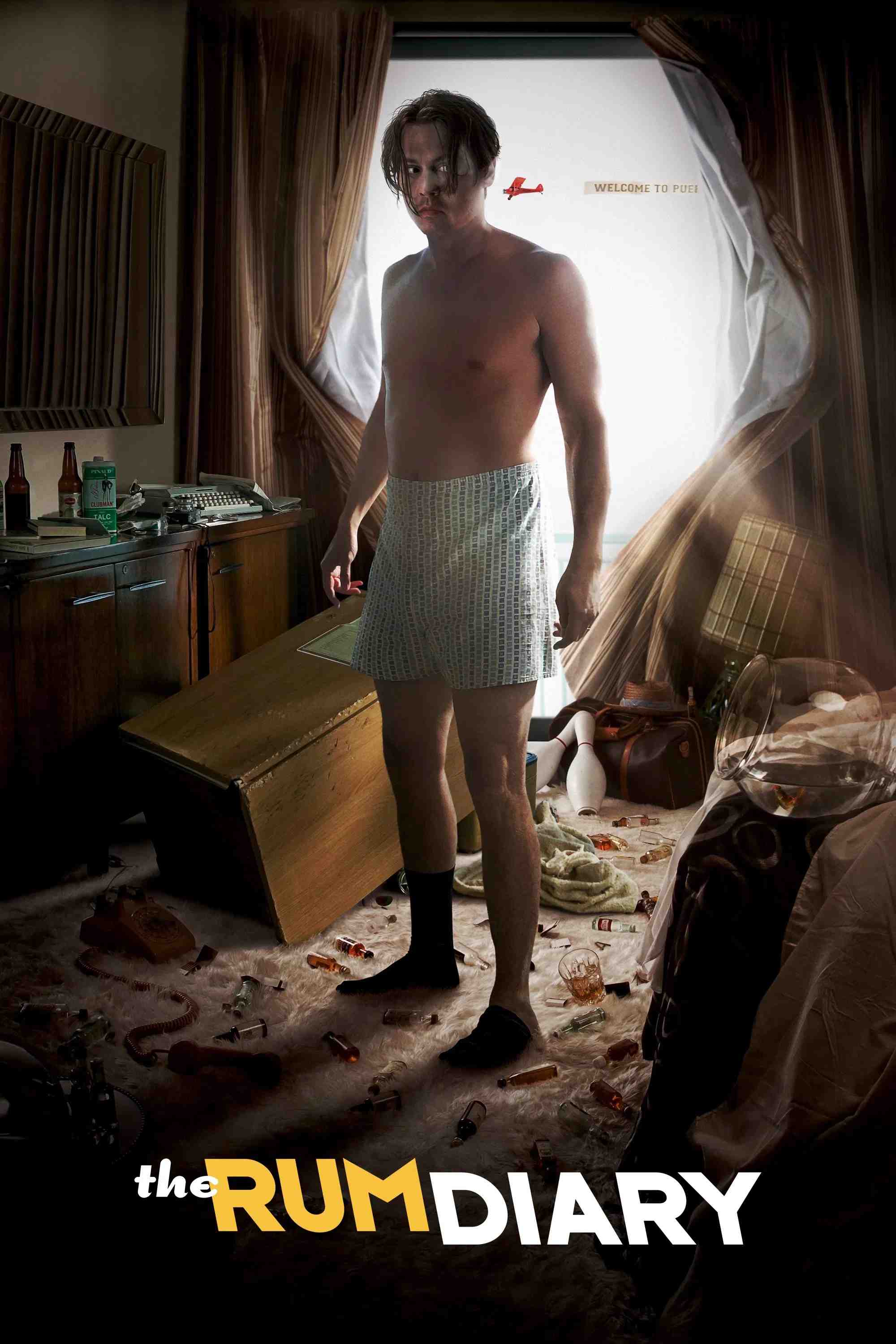 Poster chính thức của phim Phim Hài, Phim Tâm Lý "Cuốn Nhật Ký Kì Lạ" (The Rum Diary - 2011), với sự tham gia của diễn viên Johnny Depp và Amber Heard.