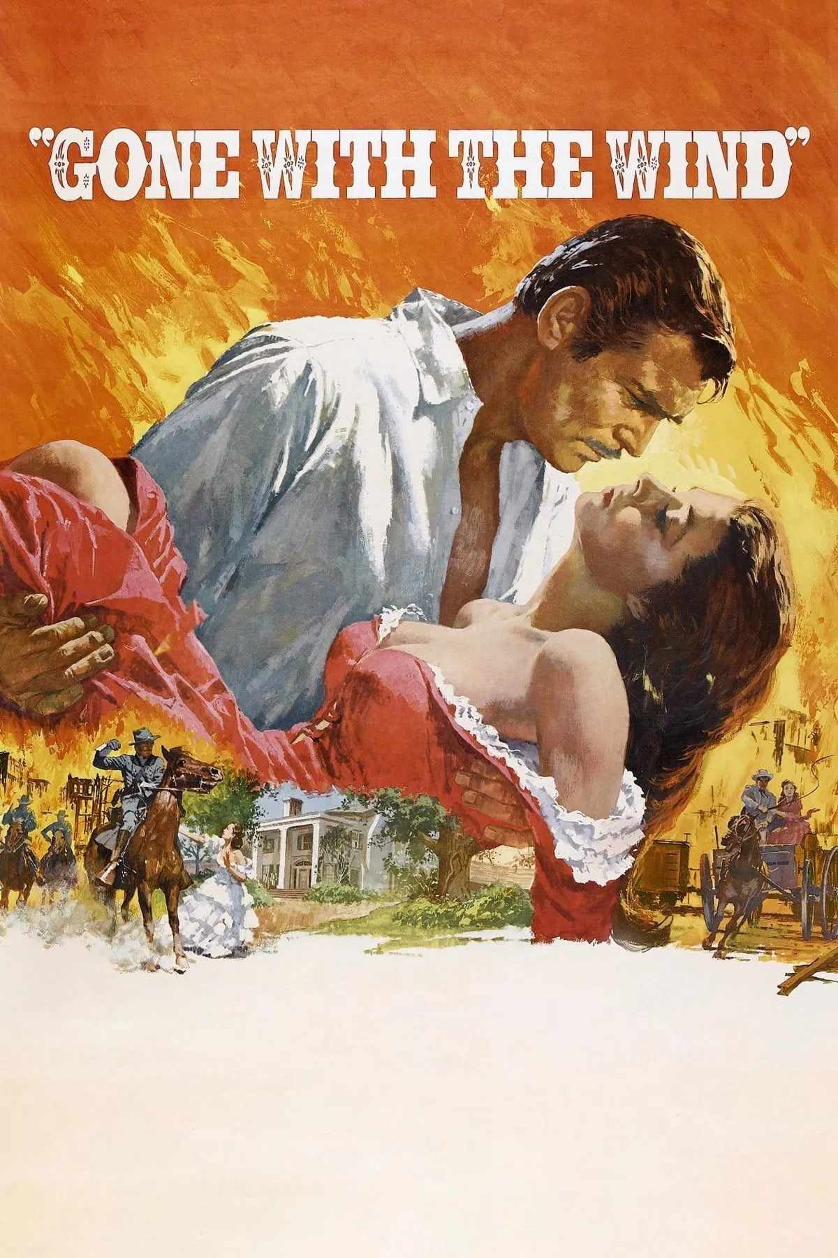 Poster chính thức của phim Phim Tâm Lý, Phim Chiến Tranh "Cuốn Theo Chiều Gió" (Gone with the Wind - 1939), với sự tham gia của diễn viên Vivien Leigh và Clark Gable.