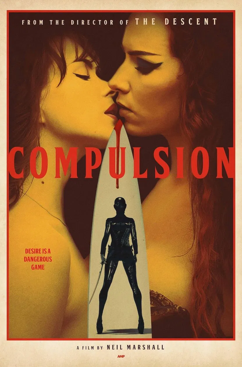 Poster chính thức của phim Phim Giật Gân, Phim Kinh Dị "Cưỡng Chế" (Compulsion - 2024), với sự tham gia của diễn viên Anna-Maria Sieklucka và Charlotte Kirk.