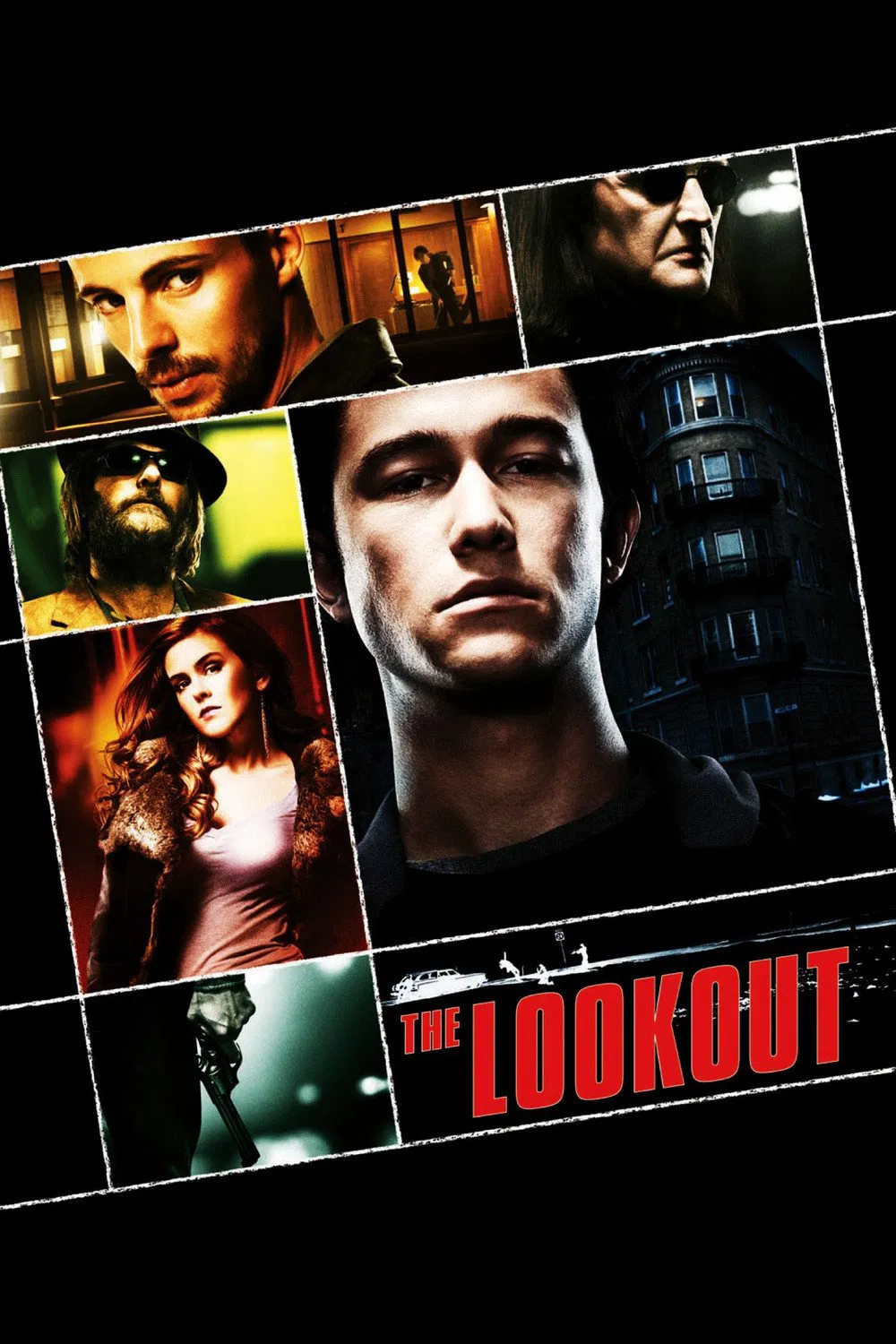 Poster chính thức của phim Phim Hình Sự, Phim Tâm Lý "Cướp Nhà Băng" (The Lookout - 2007), với sự tham gia của diễn viên Joseph Gordon-Levitt và Jeff Daniels.