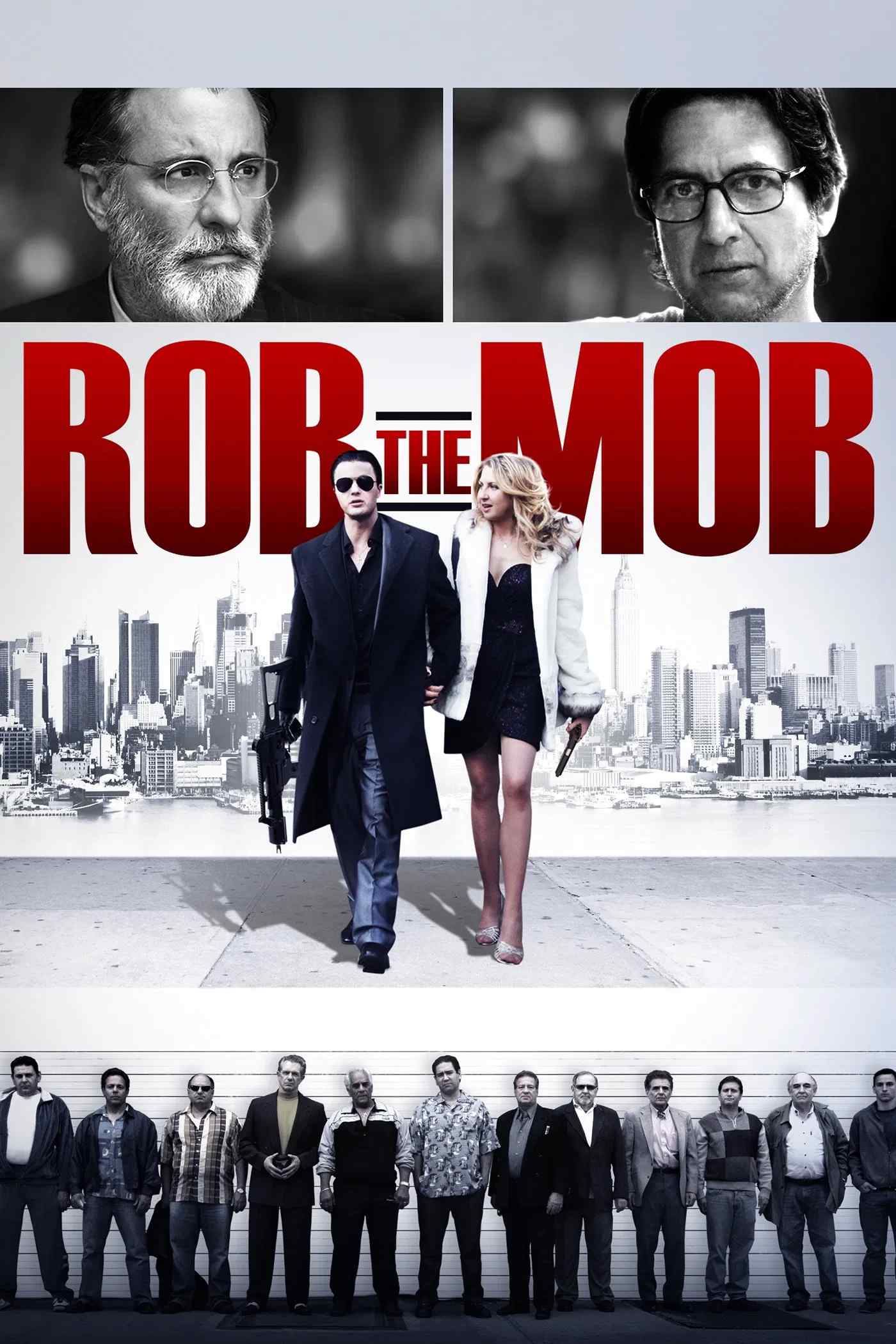 Poster chính thức của phim Phim Hình Sự, Phim Tâm Lý "Cướp Tiền Mafia" (Rob the Mob - 2014), với sự tham gia của diễn viên Michael Pitt và Nina Arianda.