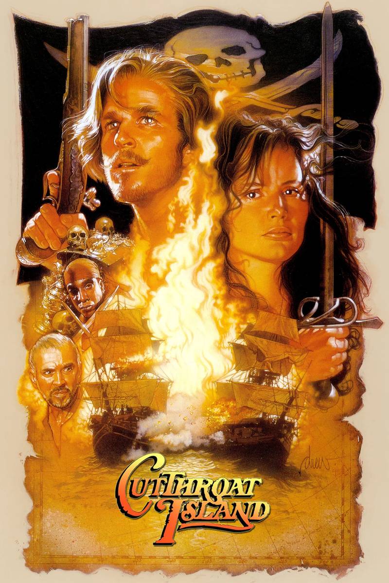 Poster chính thức của phim Phim Hành Động, Phim Phiêu Lưu "Cutthroat Island" (Cutthroat Island - 1995), với sự tham gia của diễn viên Geena Davis và Matthew Modine.
