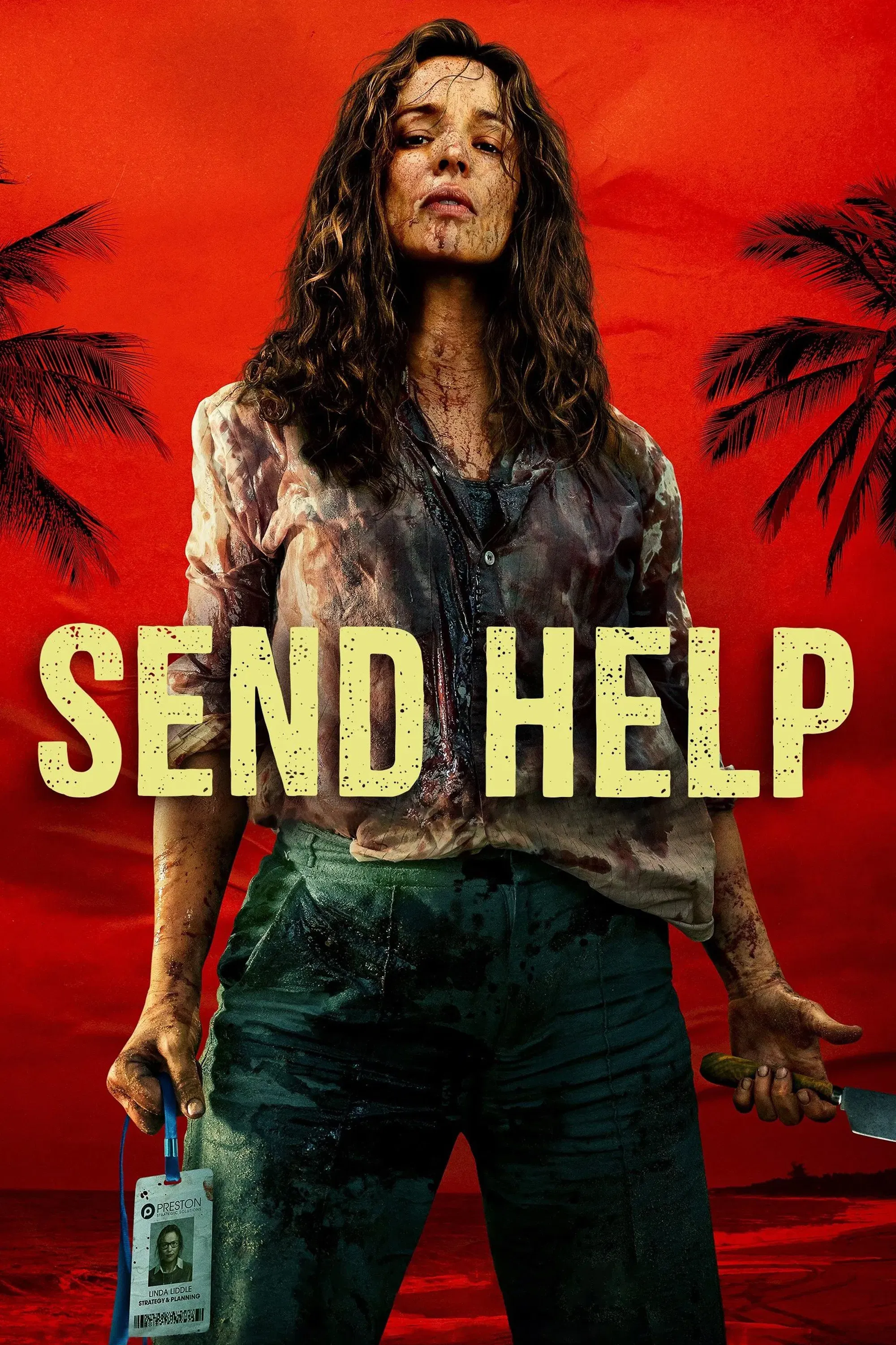 Poster chính thức của phim Phim Kinh Dị, Phim Giật Gân "Cứu" (Send Help - 2026), với sự tham gia của diễn viên Rachel McAdams và Dylan O'Brien.
