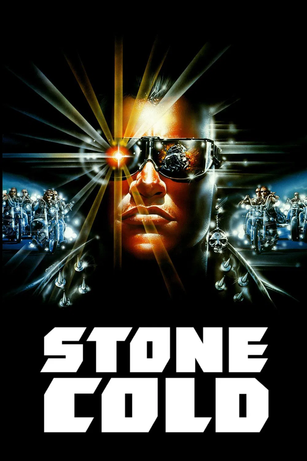 Poster chính thức của phim Phim Hành Động, Phim Hình Sự "Đá Lạnh" (Stone Cold - 1991), với sự tham gia của diễn viên Brian Bosworth và Lance Henriksen.