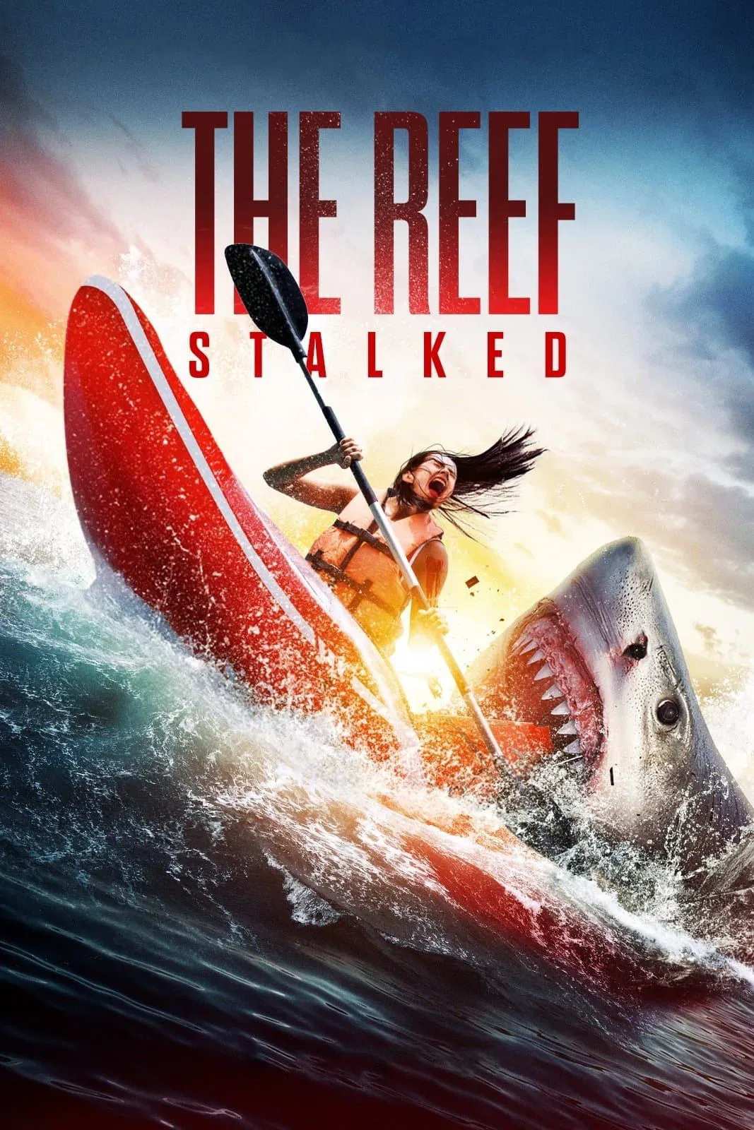 Poster chính thức của phim Phim Kinh Dị, Phim Giật Gân "Đá Ngầm: Kẻ Theo Dõi" (The Reef: Stalked - 2022), với sự tham gia của diễn viên Teressa Liane và Ann Truong.