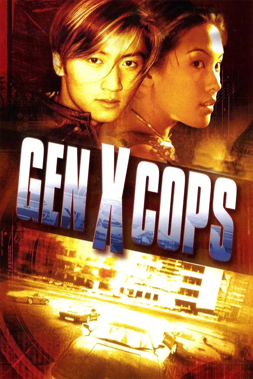 Poster chính thức của phim Phim Hành Động, Phim Hài "Đặc cảnh tân nhân loại" (Gen-X Cops - 1999), với sự tham gia của diễn viên Tạ Đình Phong và Phùng Đức Luân.