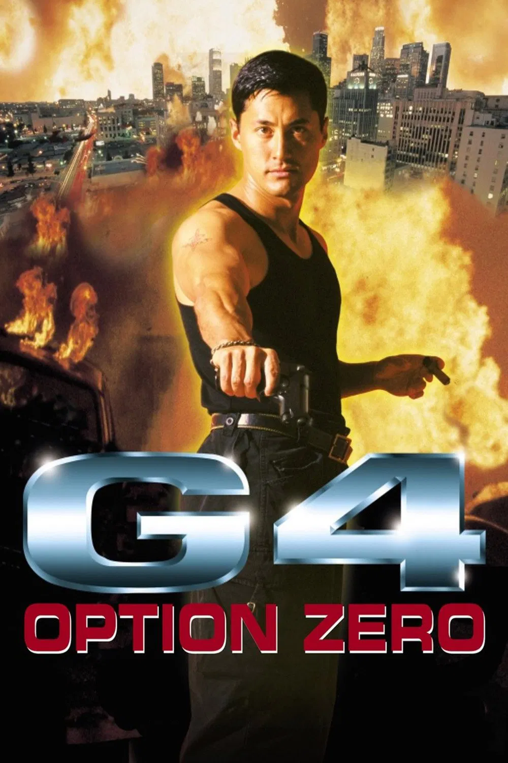 Poster chính thức của phim Phim Tâm Lý, Phim Hành Động "Đặc Công G4" (Option Zero - 1997), với sự tham gia của diễn viên Trương Trí Lâm và Huỳnh Thu Sinh.