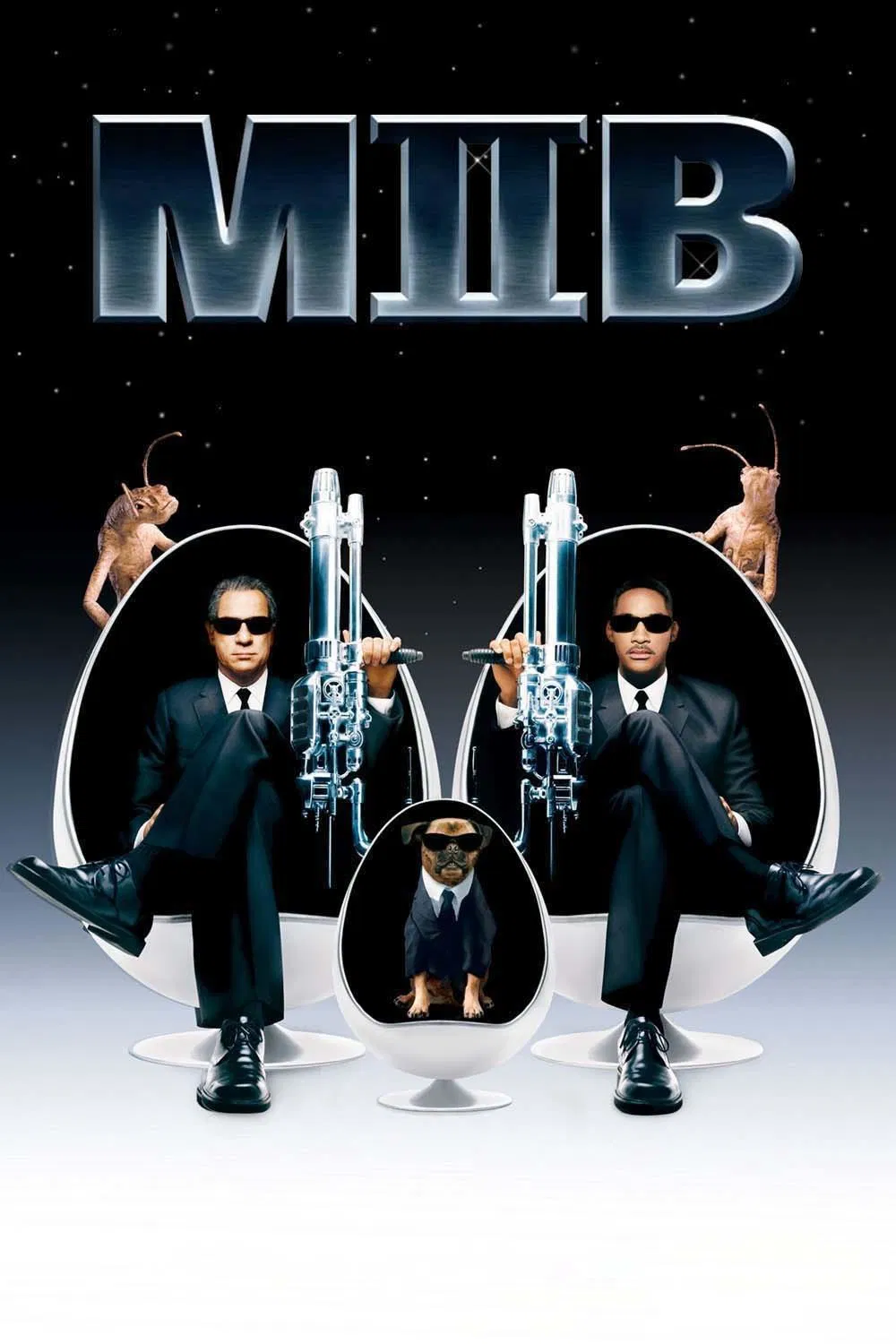 Poster chính thức của phim Phim Hành Động, Phim Hài "Đặc Vụ Áo Đen 2" (Men in Black II - 2002), với sự tham gia của diễn viên Tommy Lee Jones và Will Smith.