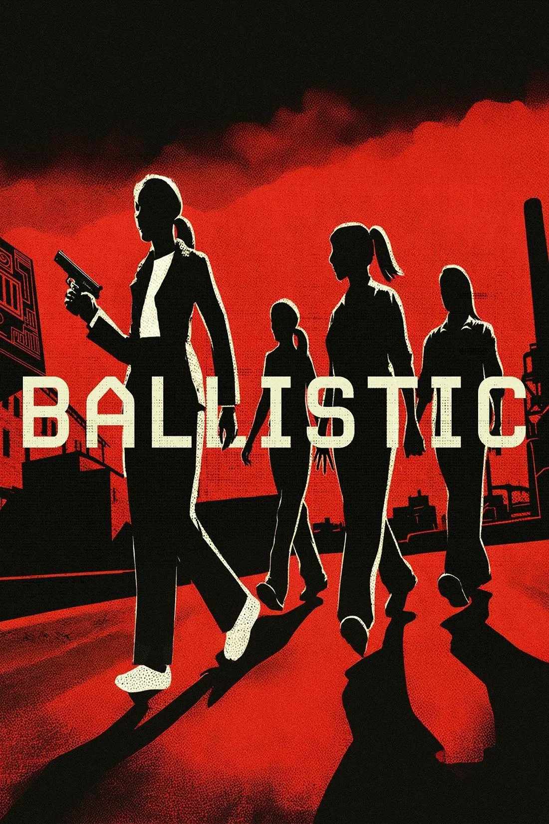 Poster chính thức của phim Phim Giật Gân, Phim Hành Động "Đặc Vụ Bí Mật" (Ballistic - 2025), với sự tham gia của diễn viên Lena Headey và Amybeth McNulty.