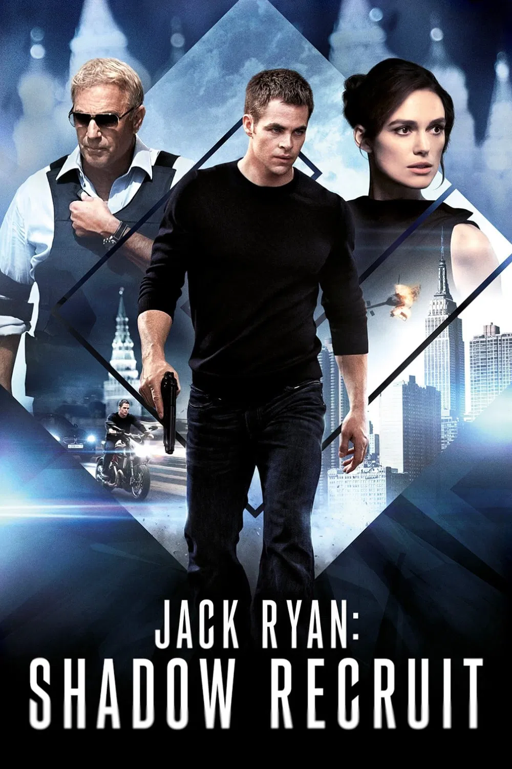 Poster chính thức của phim Phim Hành Động, Phim Tâm Lý "Đặc Vụ Bóng Đêm" (Jack Ryan: Shadow Recruit - 2014), với sự tham gia của diễn viên Chris Pine và Keira Knightley.