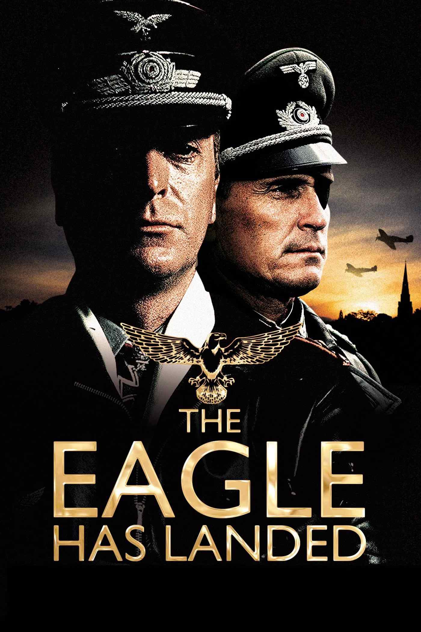 Poster chính thức của phim Phim Phiêu Lưu, Phim Tâm Lý "Đại Bàng Hạ Cánh" (The Eagle Has Landed - 1976), với sự tham gia của diễn viên Michael Caine và Donald Sutherland.