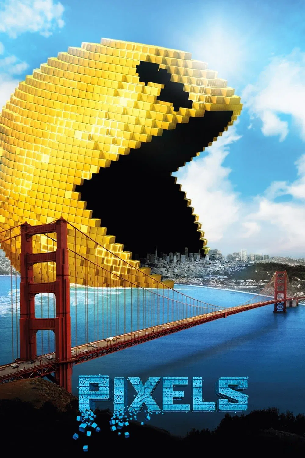 Poster chính thức của phim Phim Hành Động, Phim Hài "Đại Chiến Pixels" (Pixels - 2015), với sự tham gia của diễn viên Adam Sandler và Kevin James.