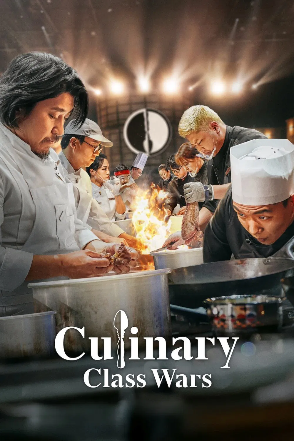 Poster chính thức của phim Truyền Hình Thực Tế "Đại Chiến Tầng Lớp Ẩm Thực" (Culinary Class Wars - 2024), với sự tham gia của diễn viên Paik Jong-won và Sung Anh.