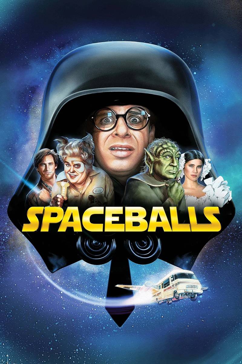 Poster chính thức của phim Phim Hài, Phim Viễn Tưởng "Đại Chiến Thiên Hà" (Spaceballs - 1987), với sự tham gia của diễn viên Mel Brooks và John Candy.