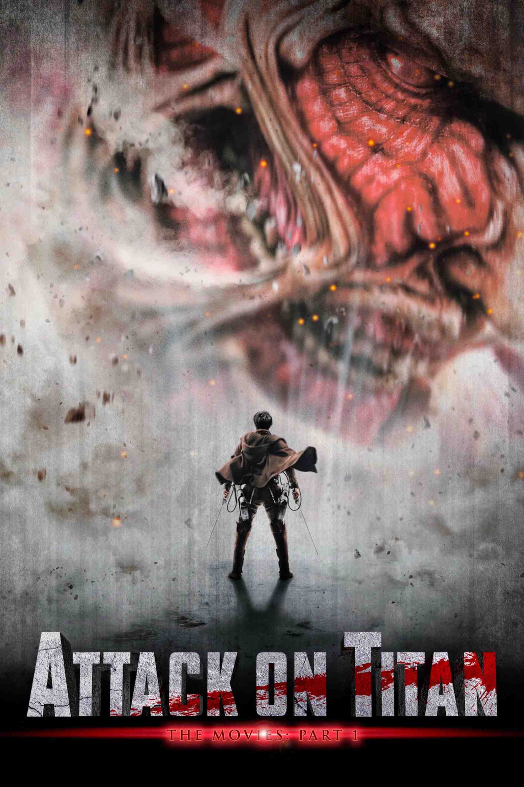 Poster chính thức của phim Phim Kinh Dị, Phim Hành Động "Đại Chiến Titan: Phần 1" (Attack on Titan - 2015), với sự tham gia của diễn viên Haruma Miura và Kiko Mizuhara.